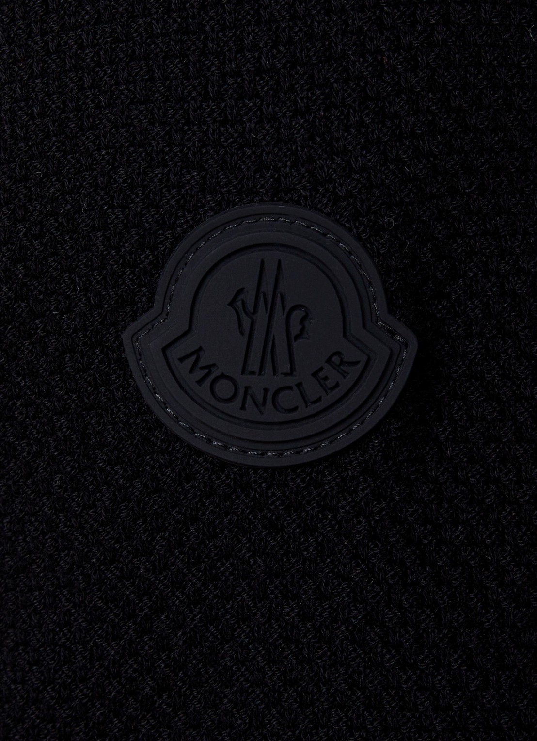 Moncler Fijngebreide trui met logo en structuur - detail 2 zwart