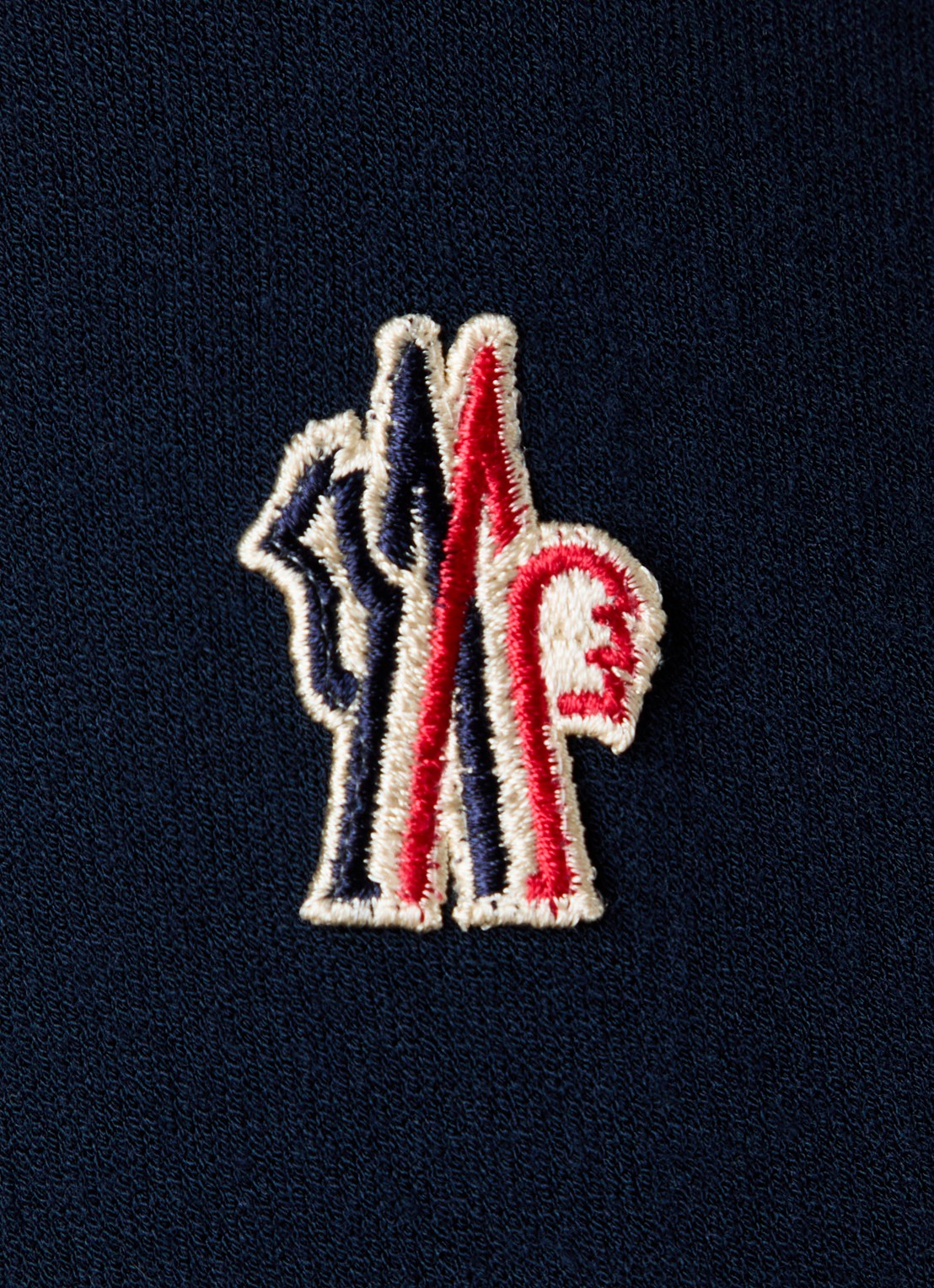 Moncler Fijngebreide trui met logo - detail 5 donkerblauw