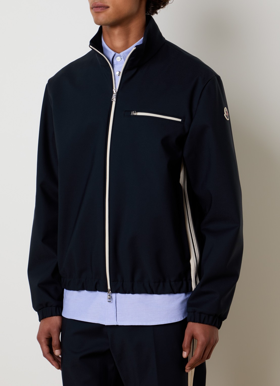 Moncler Fourioun jack met ritszakken en logo - detail 4 donkerblauw