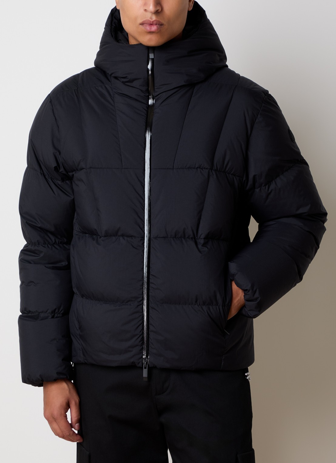 Moncler Fusain gewatteerd jack met donsvulling - detail 4 zwart