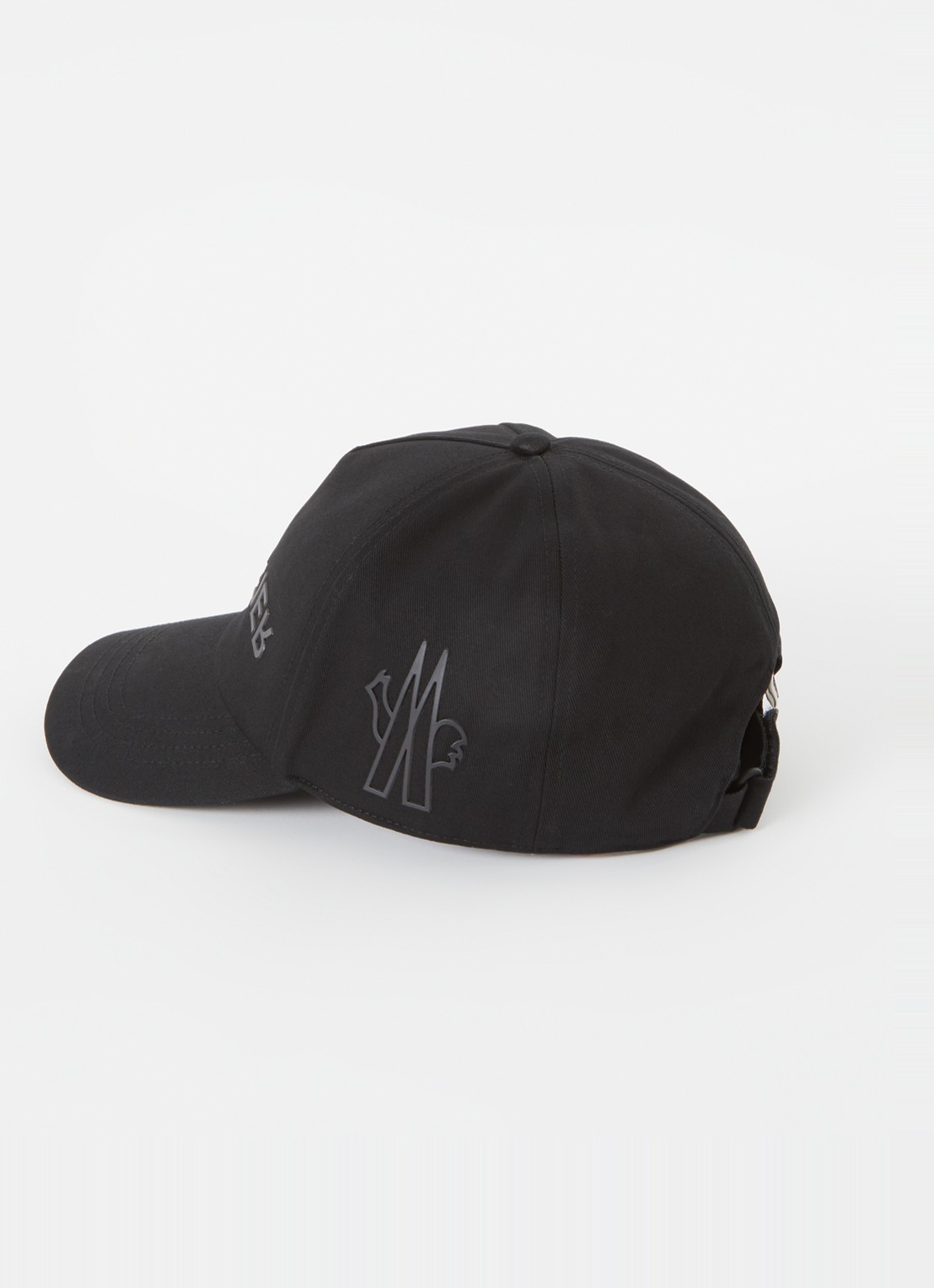 Moncler Gabardine pet met logo - detail zwart