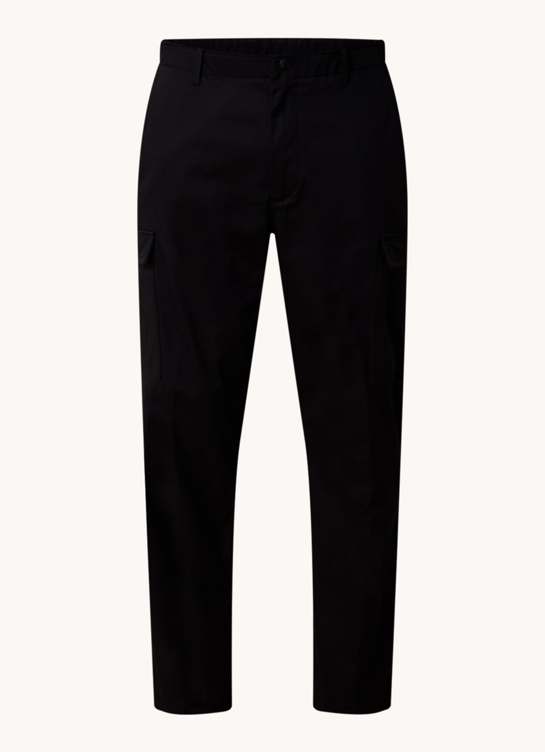 Moncler Gabardine tapered fit cargobroek met logo - voorkant 5 zwart