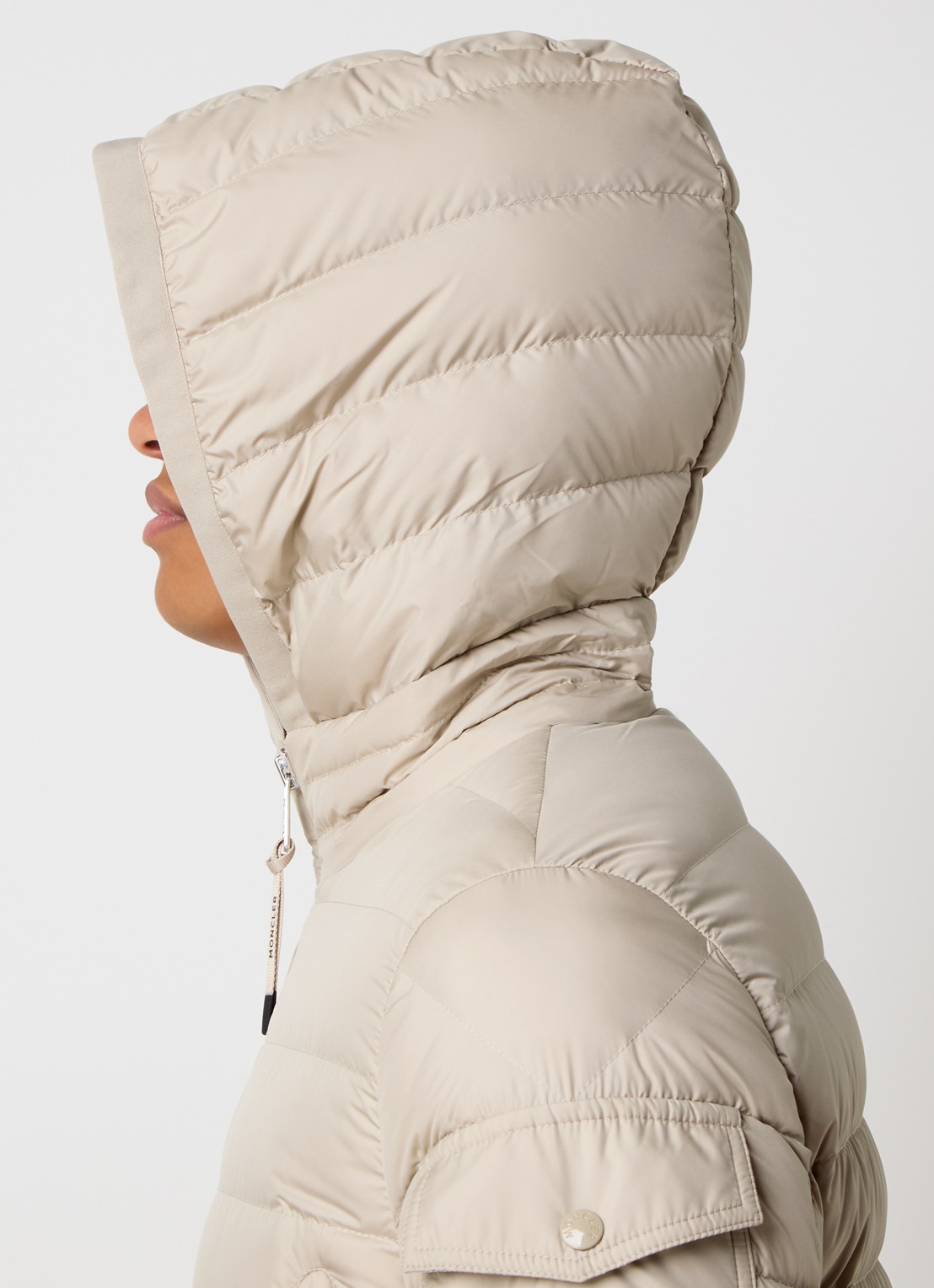 Moncler Galion gewatteerd jack met donsvulling en capuchon - detail 5 beige