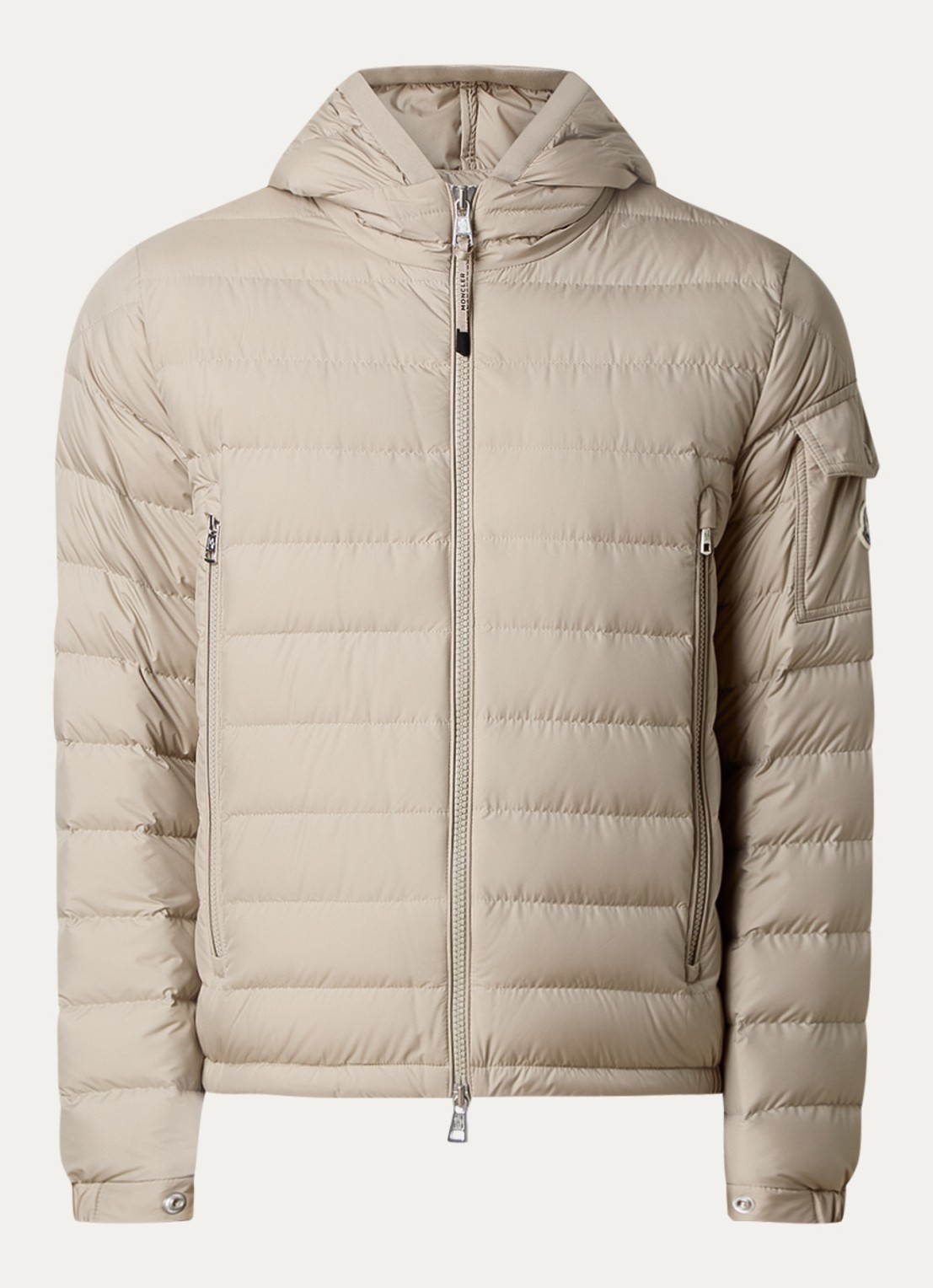 Moncler Galion gewatteerd jack met donsvulling en capuchon - voorkant 2 beige