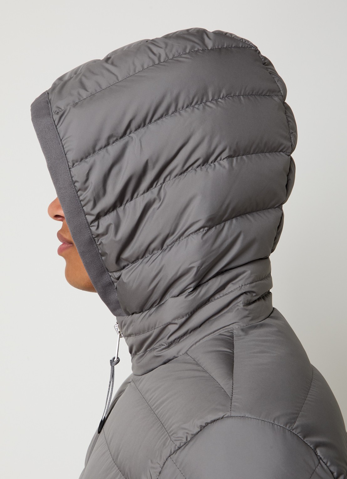 Moncler Galion gewatteerd jack met donsvulling en capuchon - detail 5 grijs