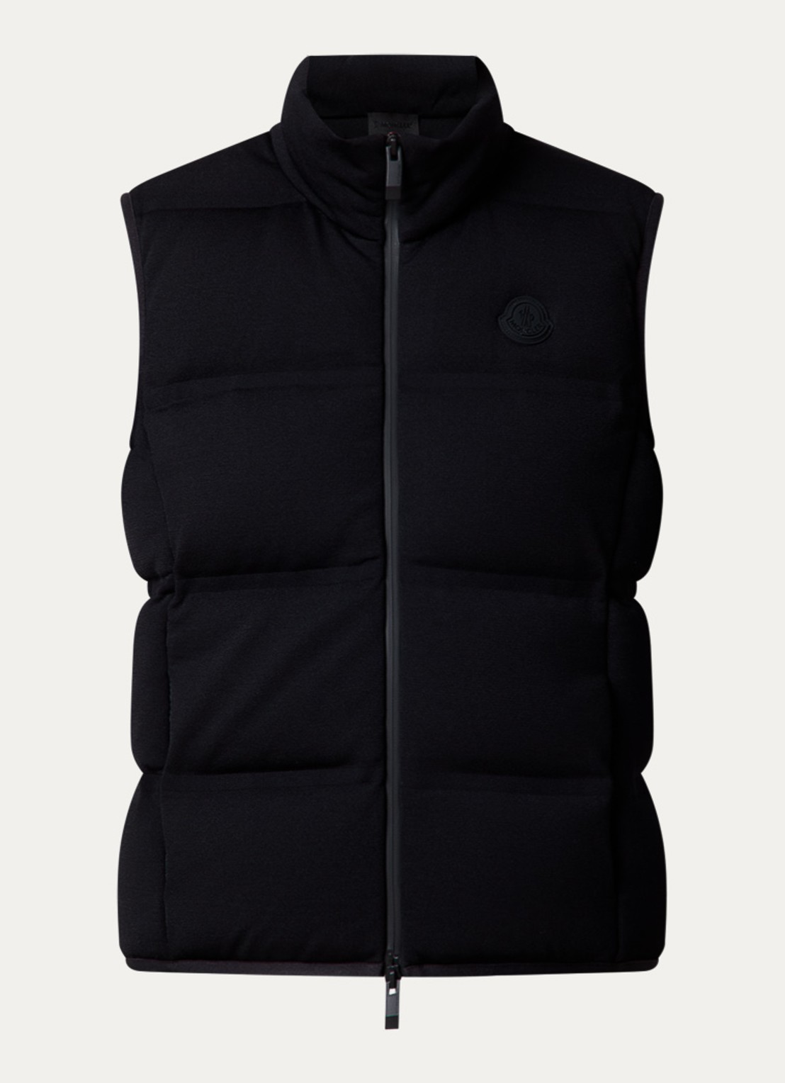 Moncler Gewatteerde bodywarmer met donsvulling en logo - voorkant 5 zwart