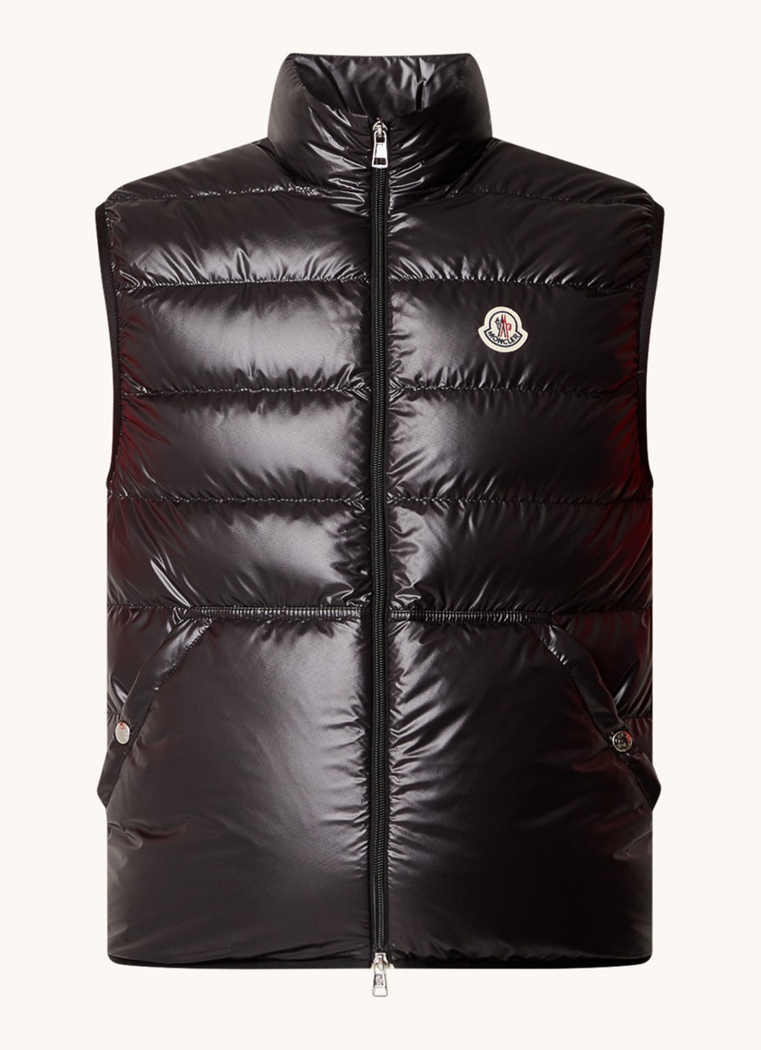 Moncler Gewatteerde bodywarmer met donsvulling - voorkant zwart
