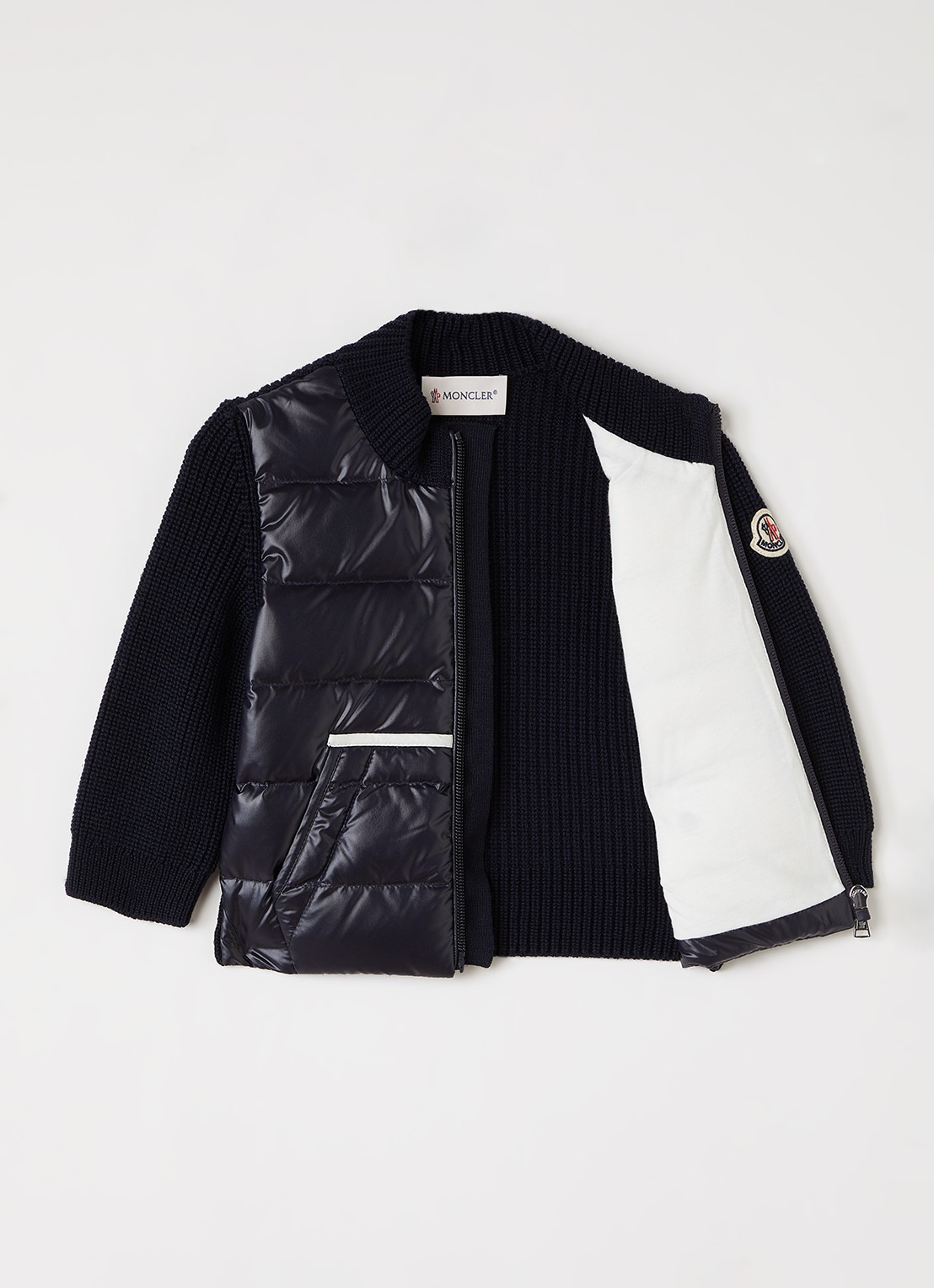Moncler Gewatteerde bomberjack met donsvulling - voorkant 2 donkerblauw