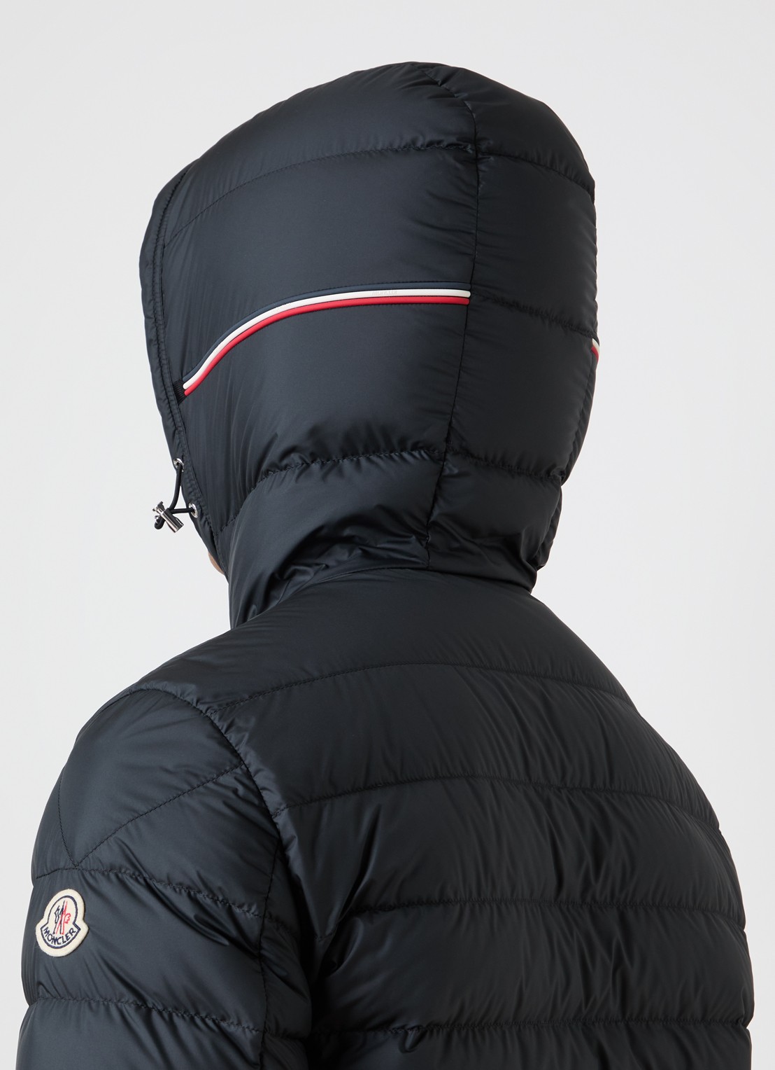 Moncler Gewatteerde jas met donsvulling en capuchon - detail 3 zwart