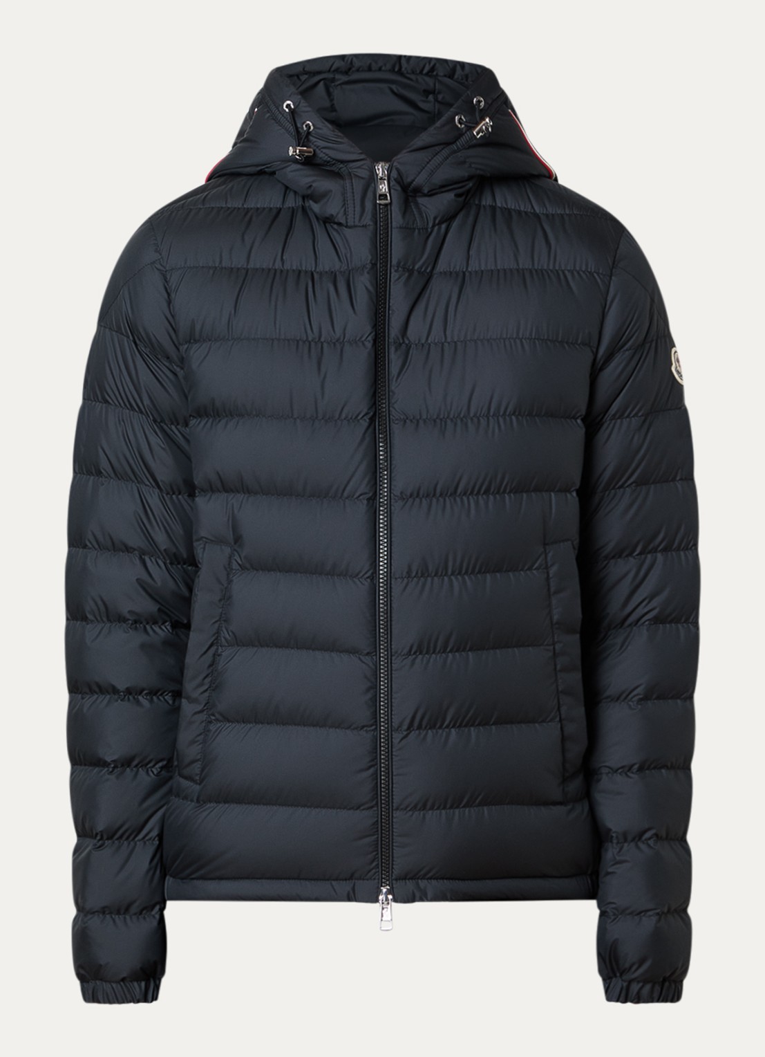 Moncler Gewatteerde jas met donsvulling en capuchon - voorkant 5 zwart