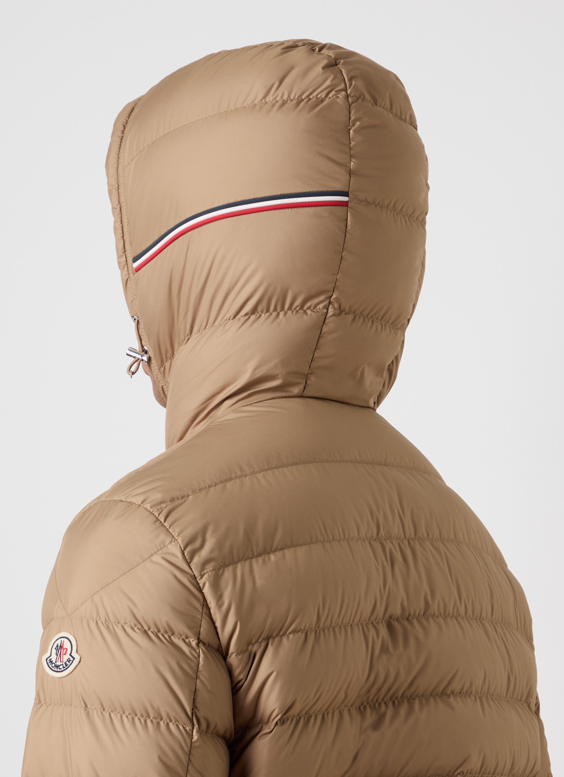 Moncler Gewatteerde jas met donsvulling en capuchon - detail 6 zand