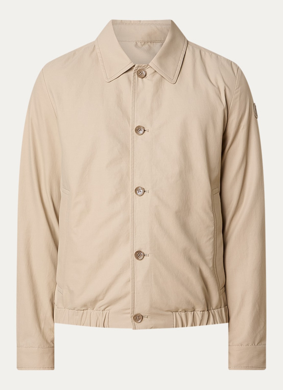 Moncler Gilben jack met ritszakken en logo - voorkant beige