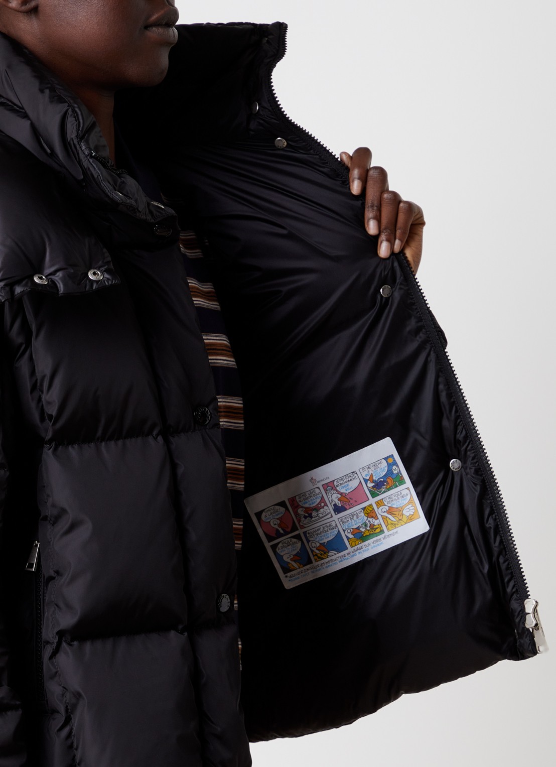 Moncler Giubbotto puffer jack met donsvulling en ritszakken - detail 5 zwart