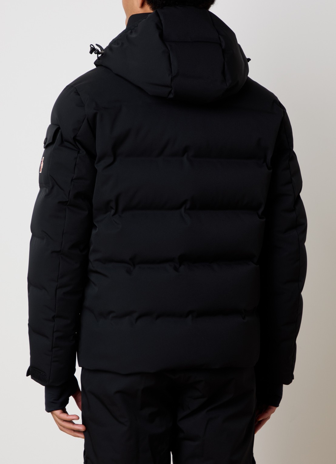 Moncler Giubotto ski-jas met donsvulling en afneembare capuchon - achterkant zwart