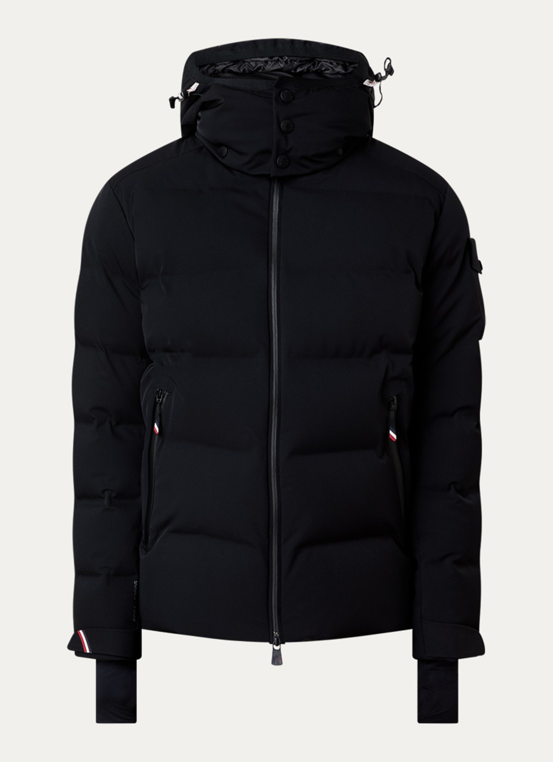 Moncler Giubotto ski-jas met donsvulling en afneembare capuchon - voorkant 2 zwart
