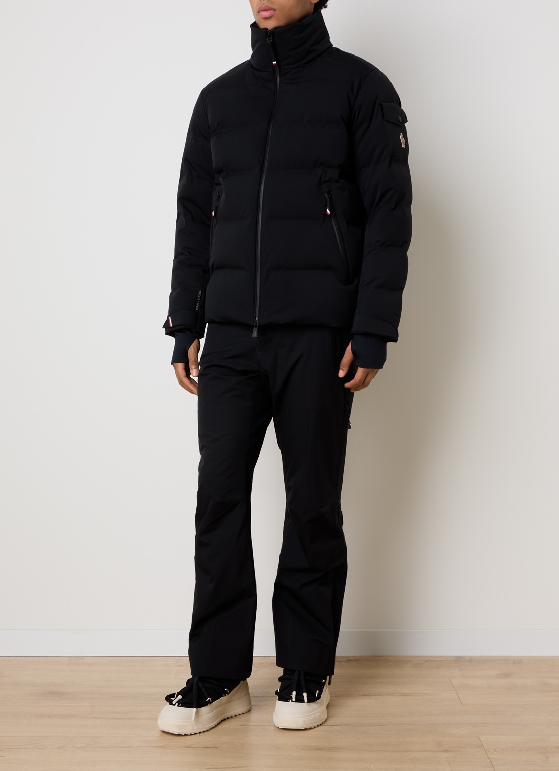 Moncler Giubotto ski-jas met donsvulling en afneembare capuchon - voorkant 3 zwart