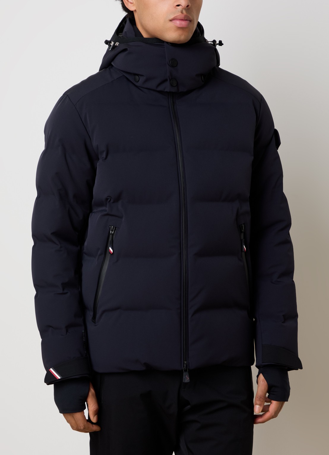 Moncler Giubotto ski-jas met donsvulling en afneembare capuchon - detail 4 donkerblauw