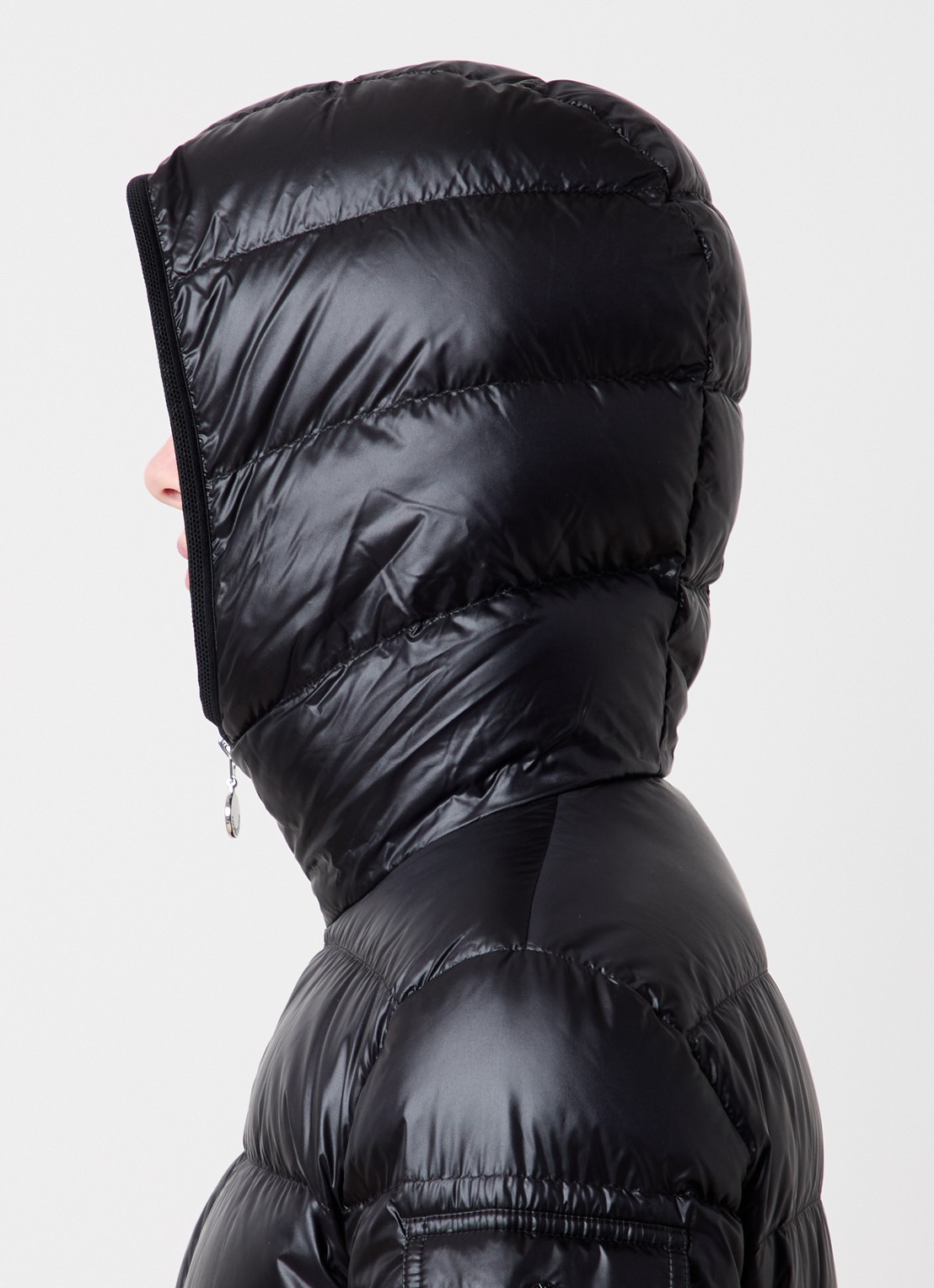Moncler Gles gewatteerd jack met donsvulling en capuchon - detail 6 zwart