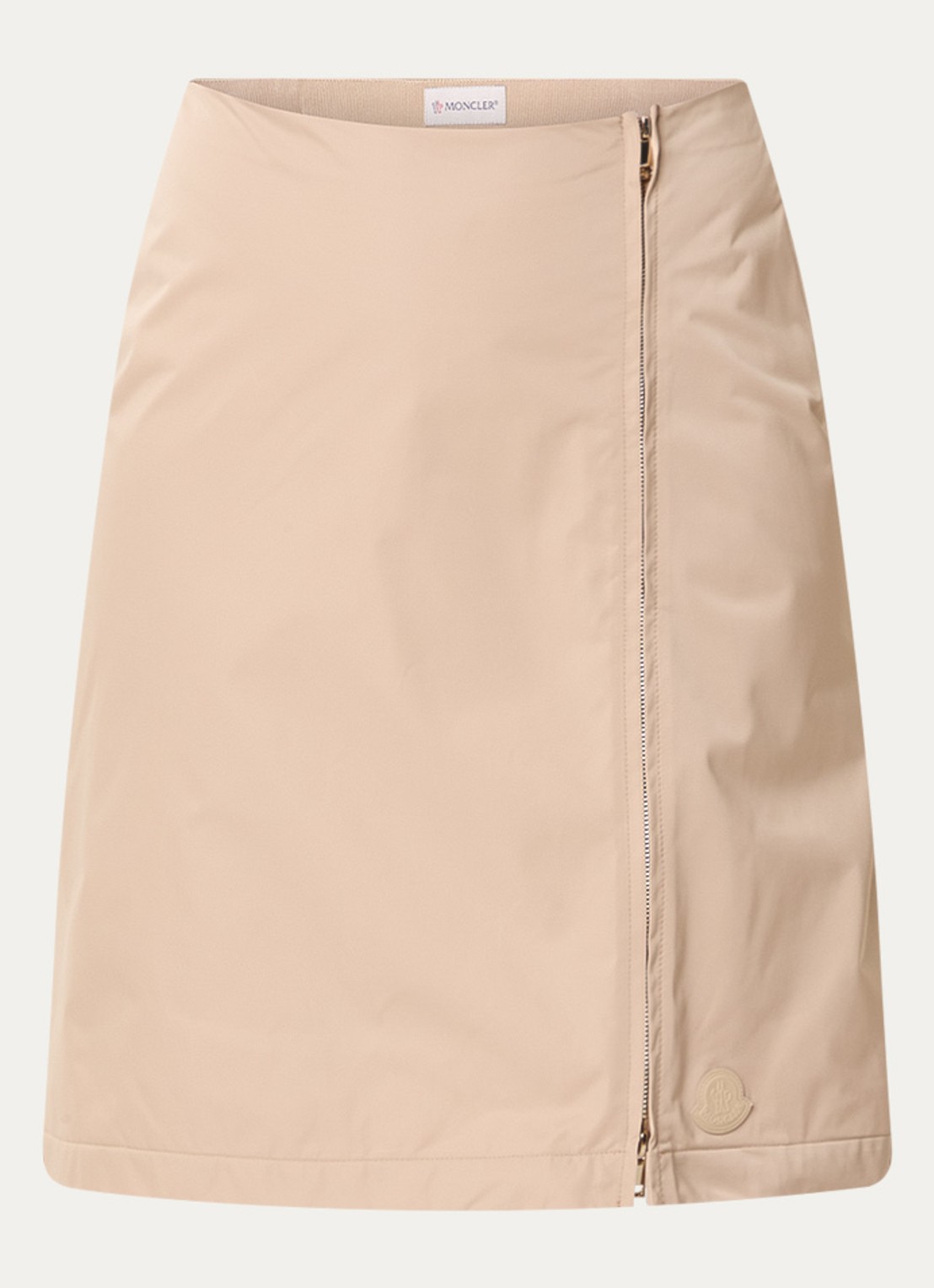 Moncler Gonna mini kokerrok met logo - voorkant 3 beige