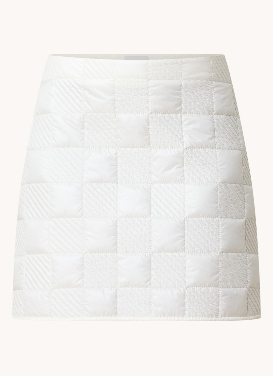 Moncler Gonna minirok met quilt patroon - voorkant beige