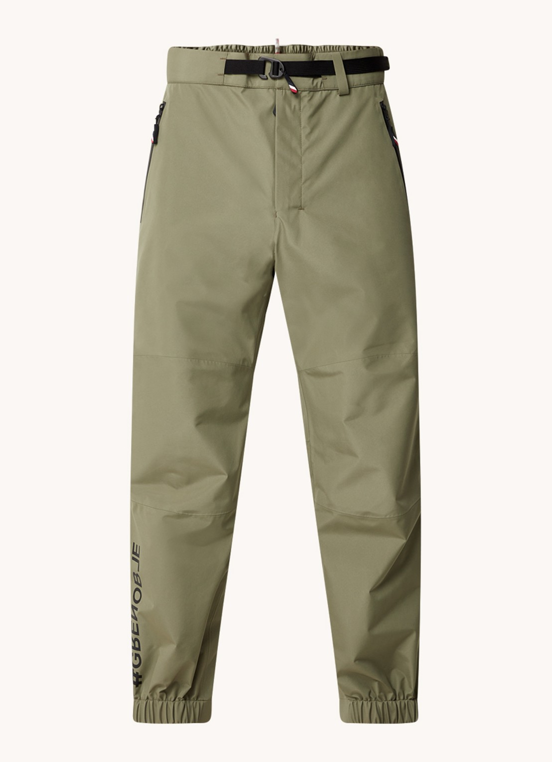 Moncler Gore-Tex tapered fit joggingbroek van softshell met ritszakken - voorkant 2 mosgroen