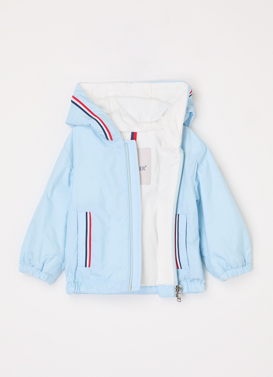 Moncler Granduc jack met capuchon - voorkant 3 lichtblauw