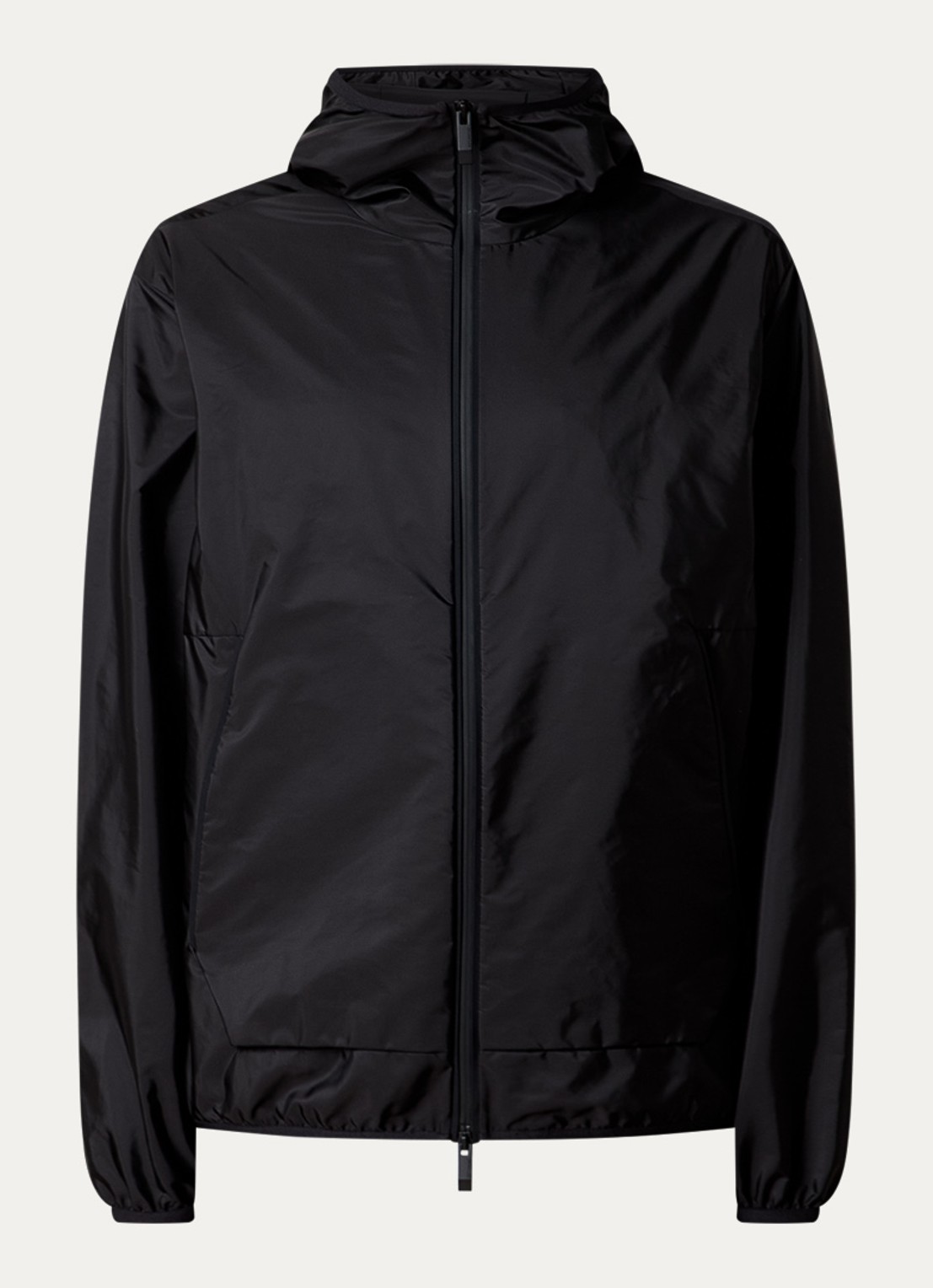 Moncler Granier windjack met backprint en waterafstotende coating - voorkant 5 zwart