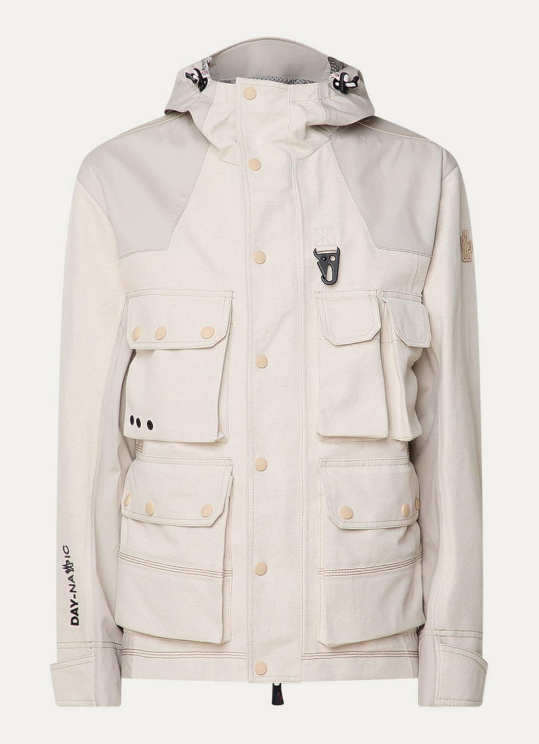 Moncler Grenoble Scratch skibroek met logoprint - voorkant beige