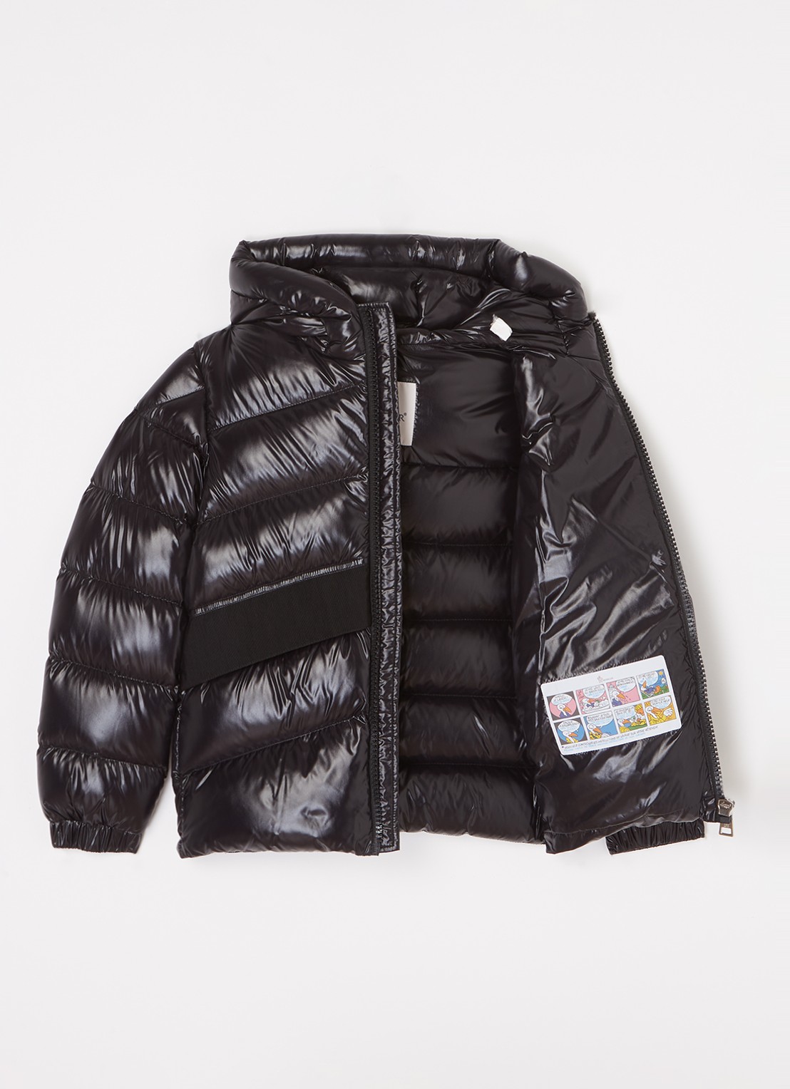 Moncler Groseiller puffer jack met donsvulling en capuchon - voorkant 2 zwart