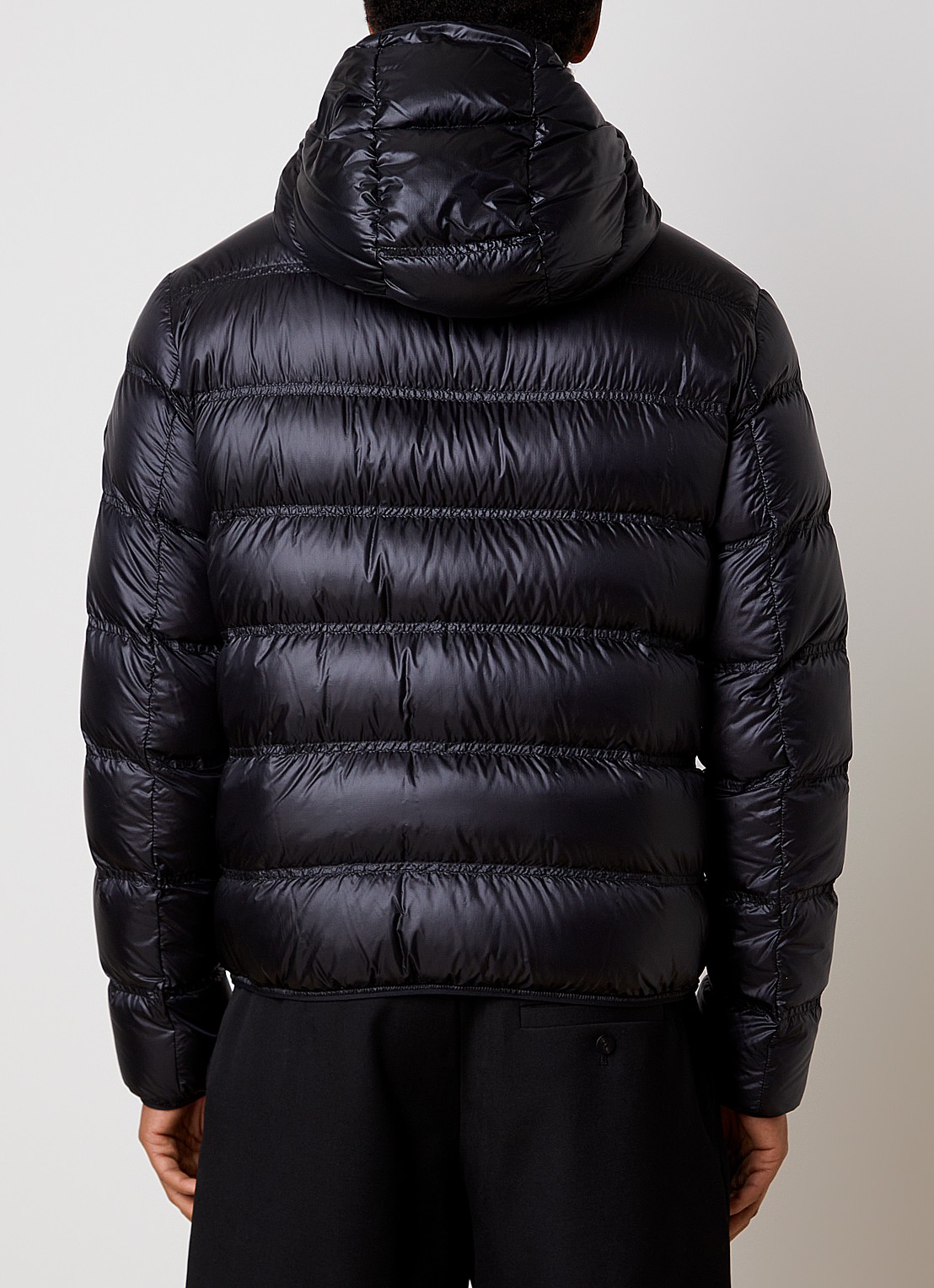 Moncler Guadiana puffer jack met donsvulling en capuchon - achterkant 6 zwart