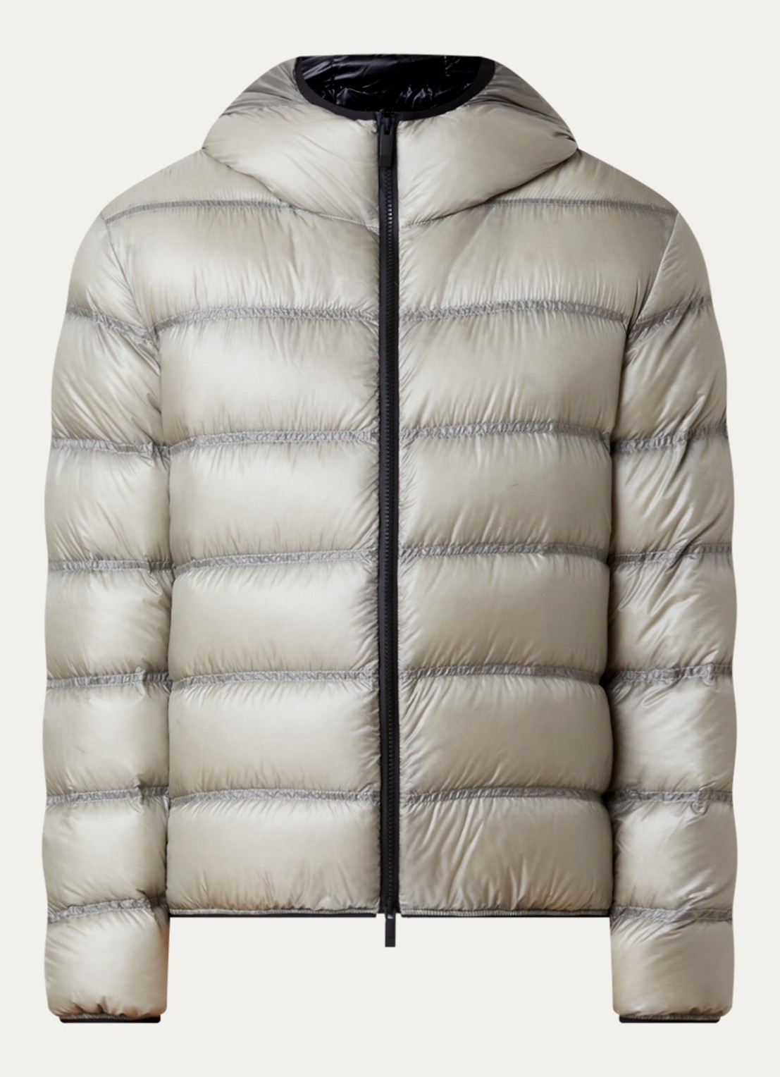Moncler Guadiana puffer jack met donsvulling en capuchon - voorkant gebroken wit