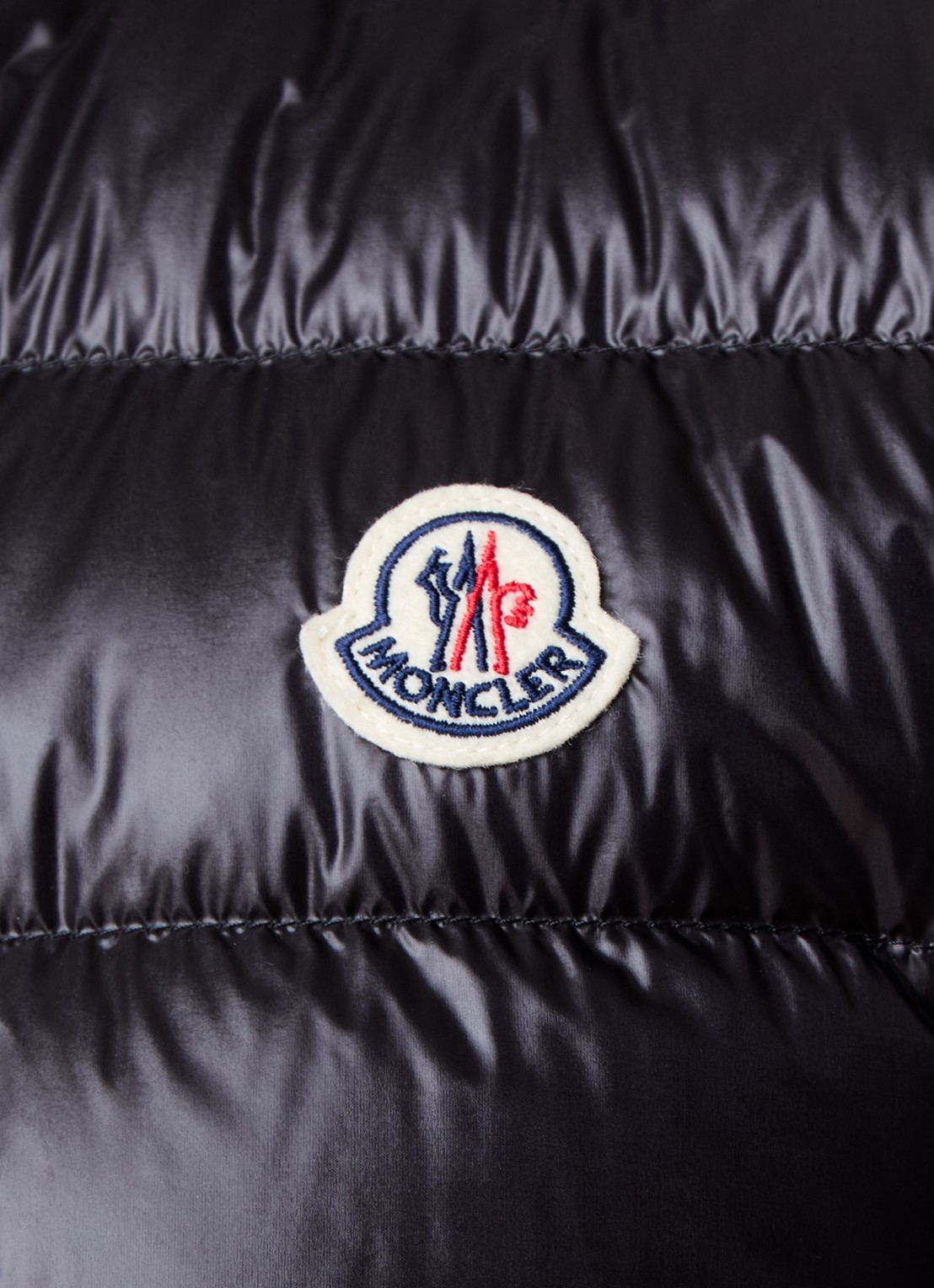 Moncler Gui gewatteerde bodywarmer met donsvulling en logo - detail 4 zwart