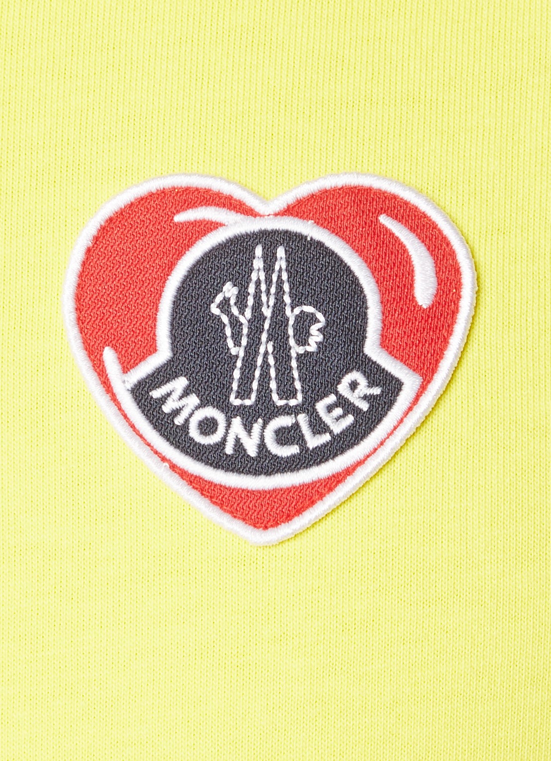 Moncler Heart T-shirt met logoborduring - detail 4 geel