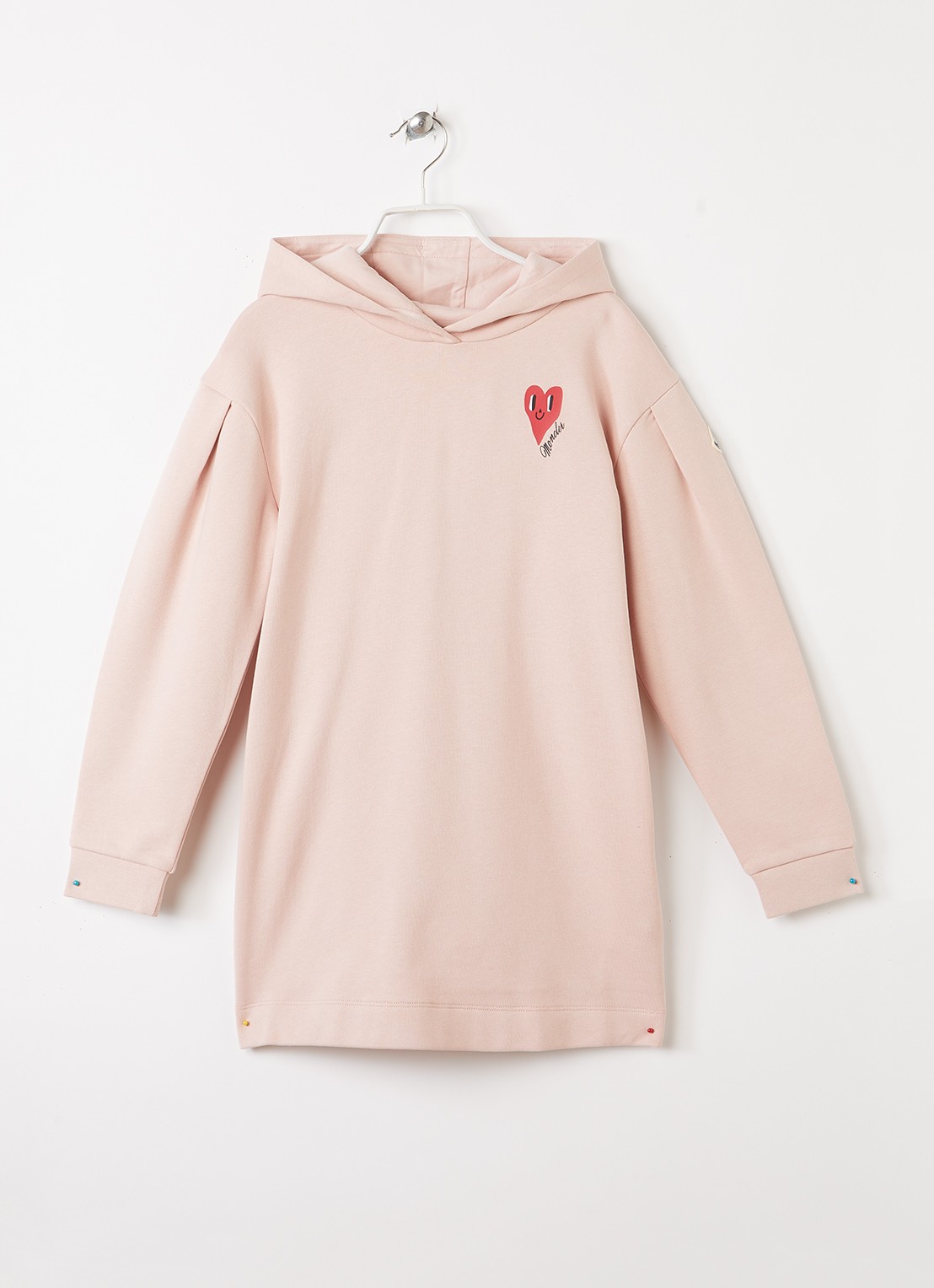 Moncler Heart trui-jurk met logo - voorkant roze