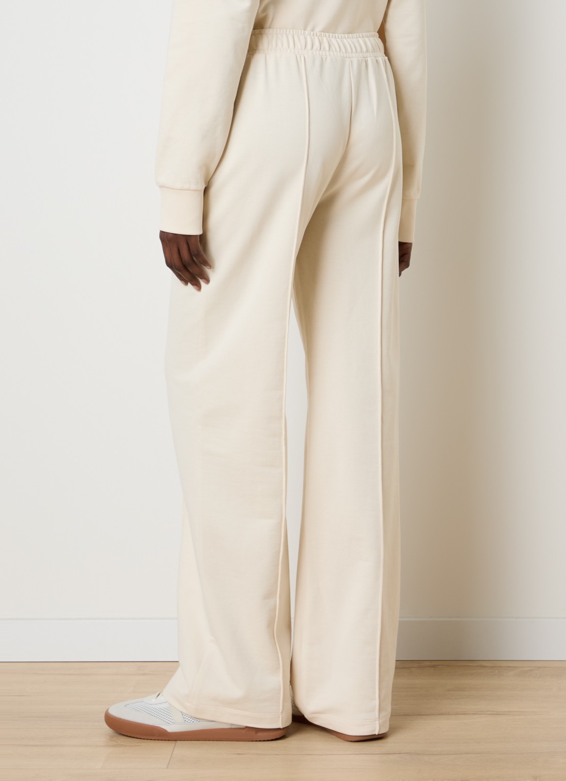Moncler High waist flared fit joggingbroek met steekzakken - achterkant naturel