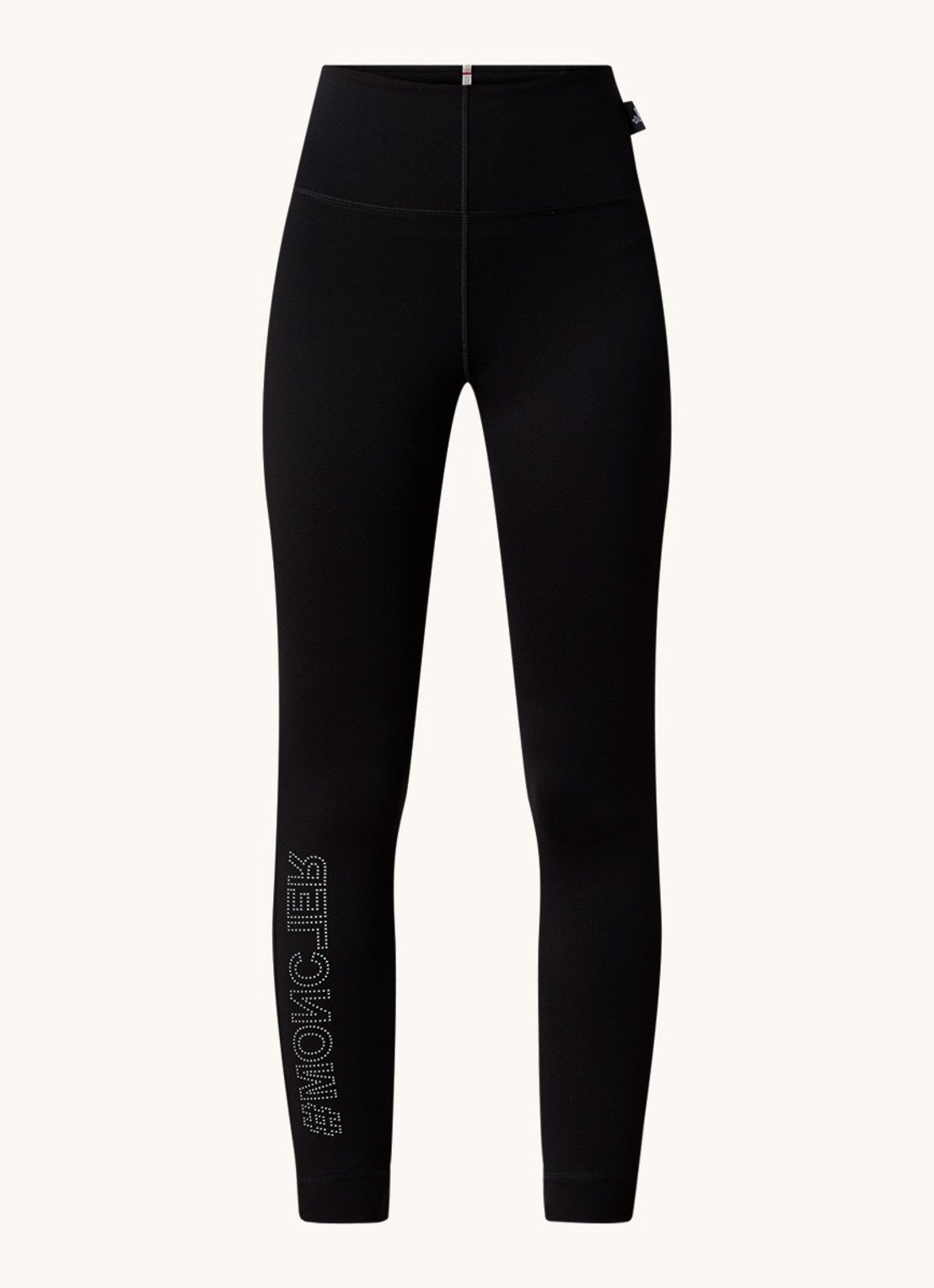 Moncler High waist legging met logo - voorkant 3 zwart