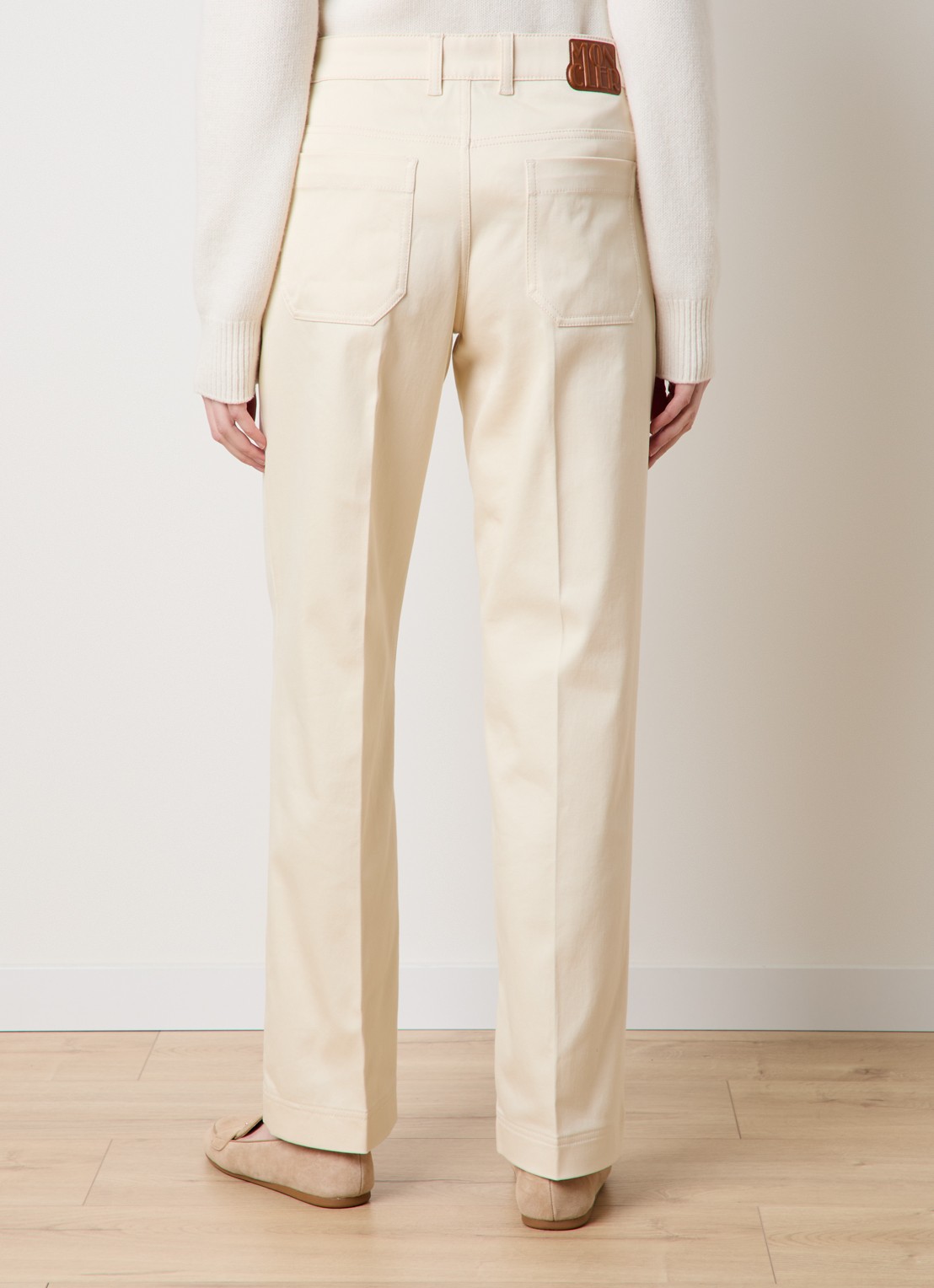 Moncler High waist loose fit broek met steekzakken - achterkant 3 beige