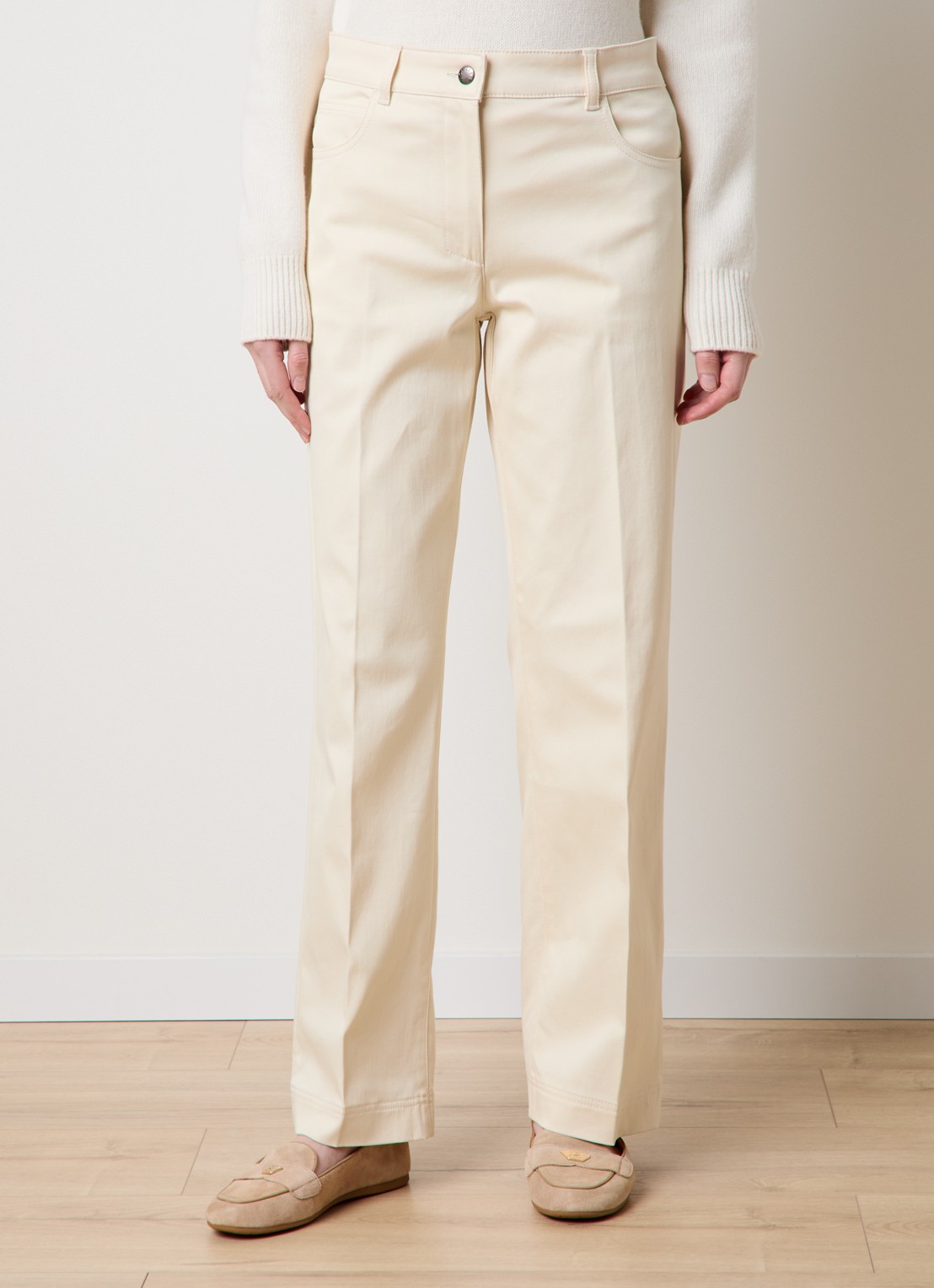Moncler High waist loose fit broek met steekzakken - detail 4 beige