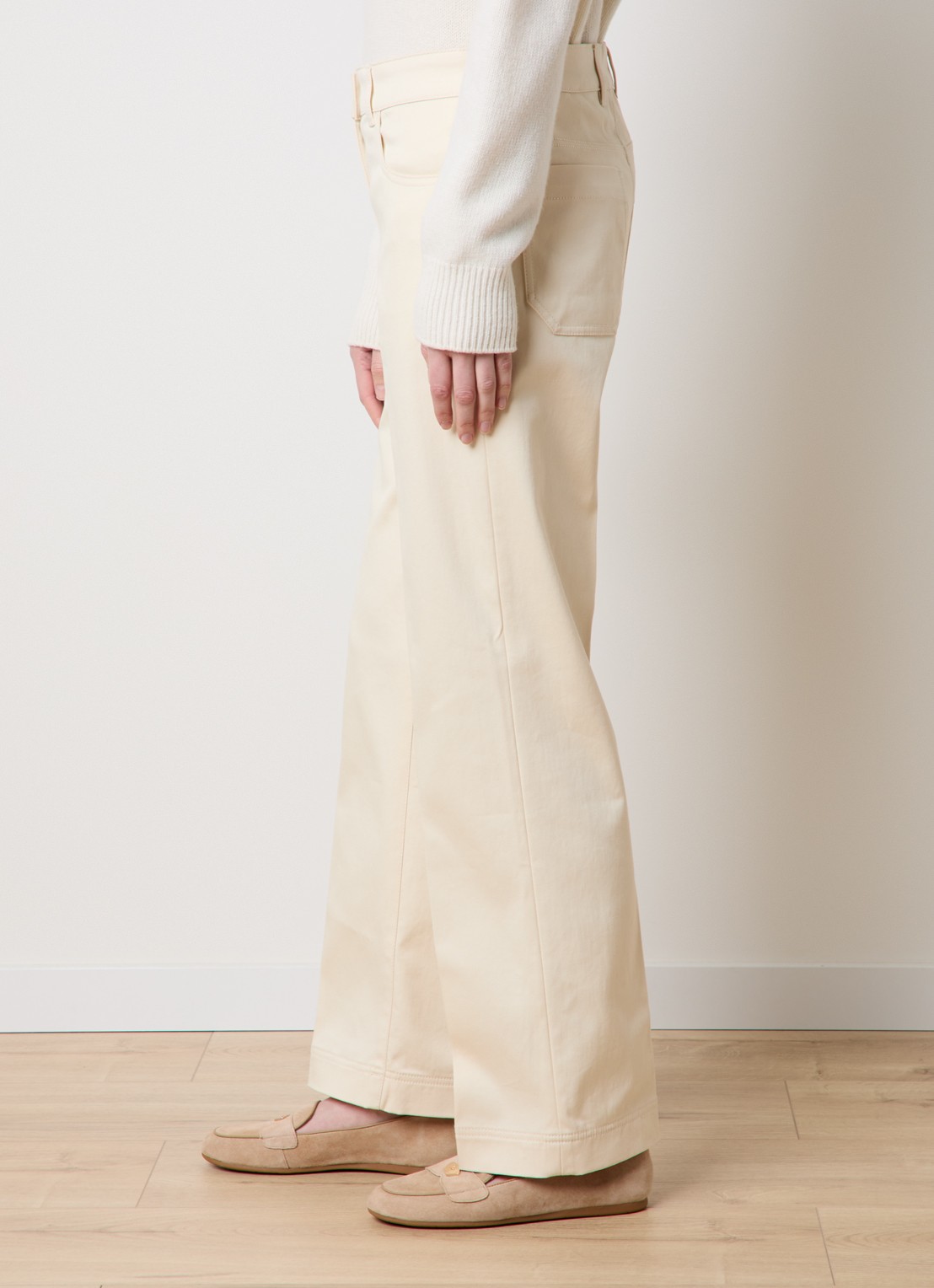 Moncler High waist loose fit broek met steekzakken - detail 5 beige
