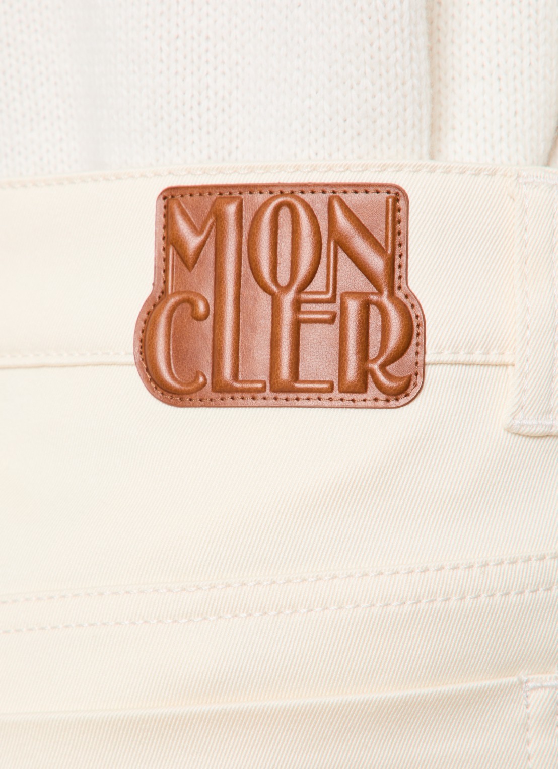 Moncler High waist loose fit broek met steekzakken - detail 6 beige