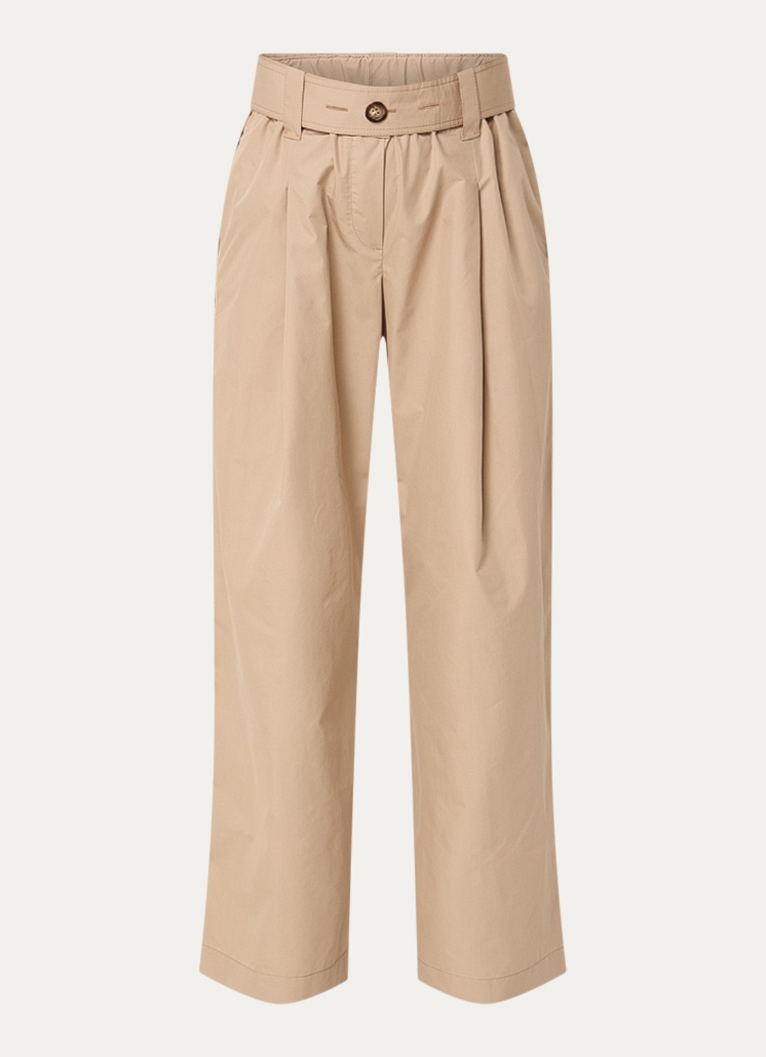 Moncler High waist loose fit chino met ceintuur - voorkant 2 camel