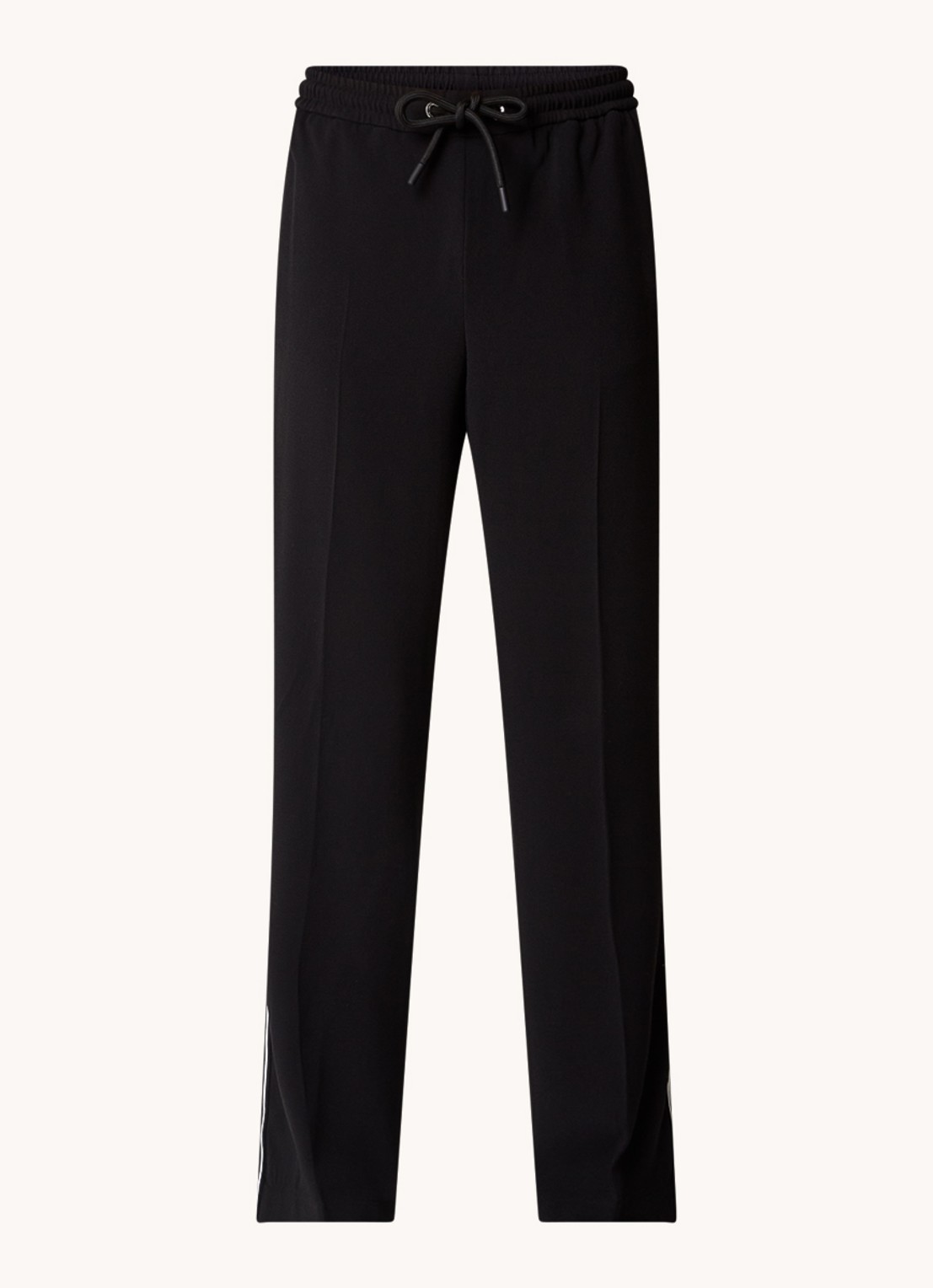 Moncler High waist loose fit trackpants met logoband - voorkant 2 zwart