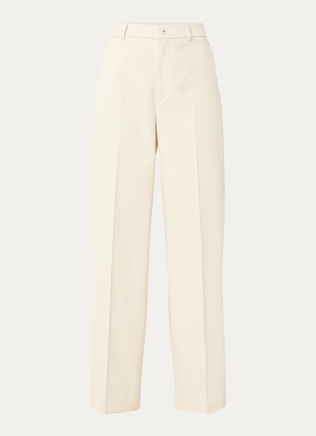 Moncler High waist straight fit pantalon met steekzakken - voorkant beige