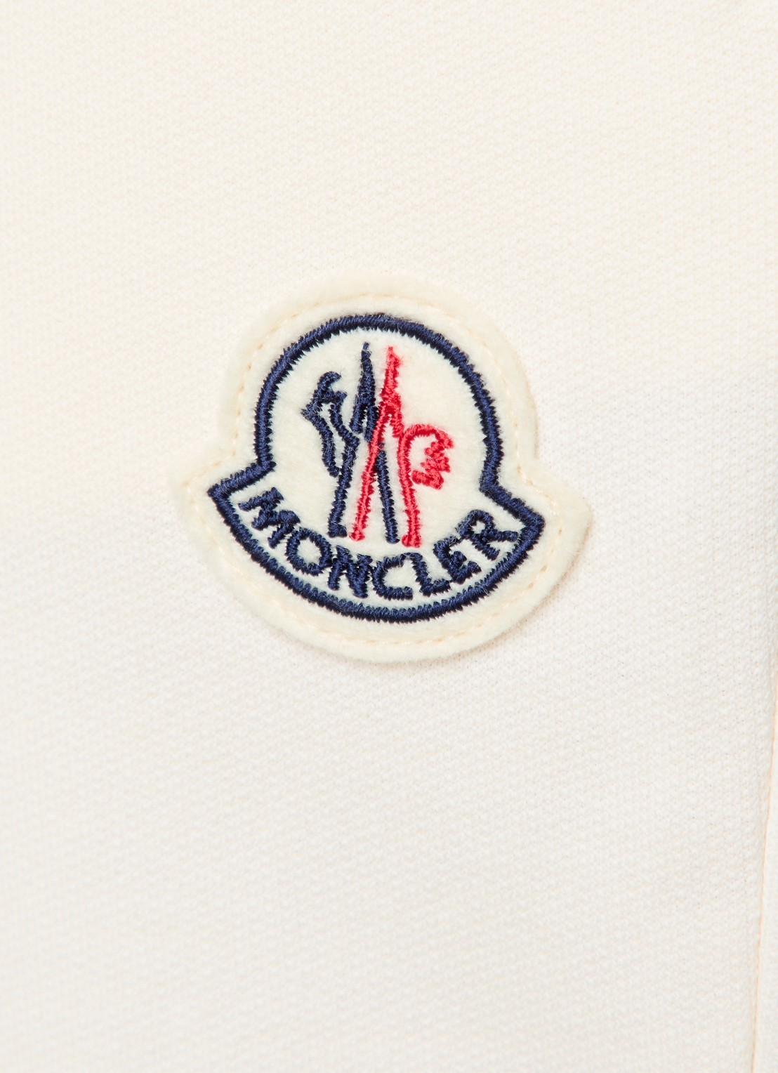 Moncler High waist tapered fit joggingbroek met logo - detail 4 creme
