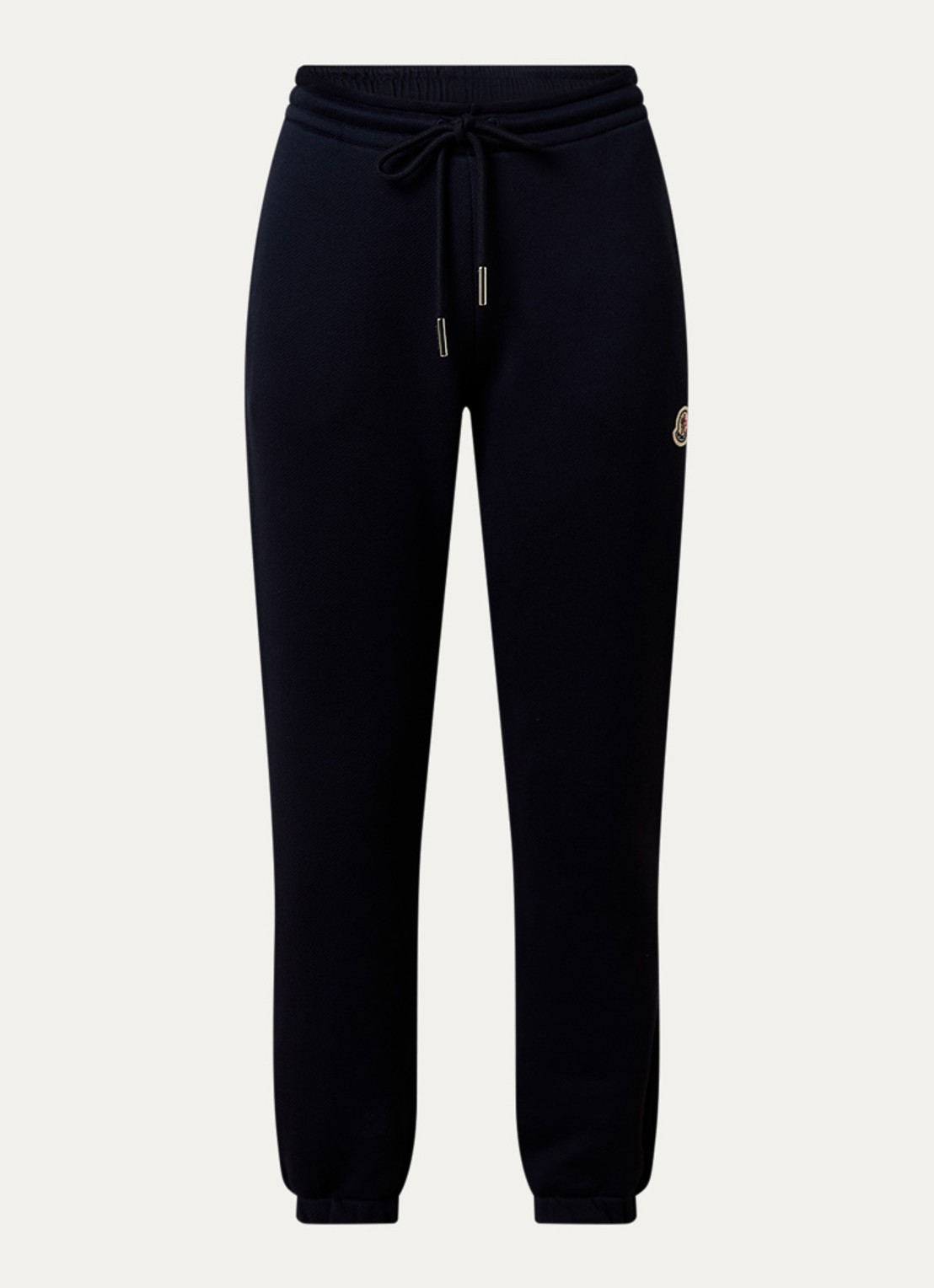 Moncler High waist tapered fit joggingbroek met logo - voorkant donkerblauw