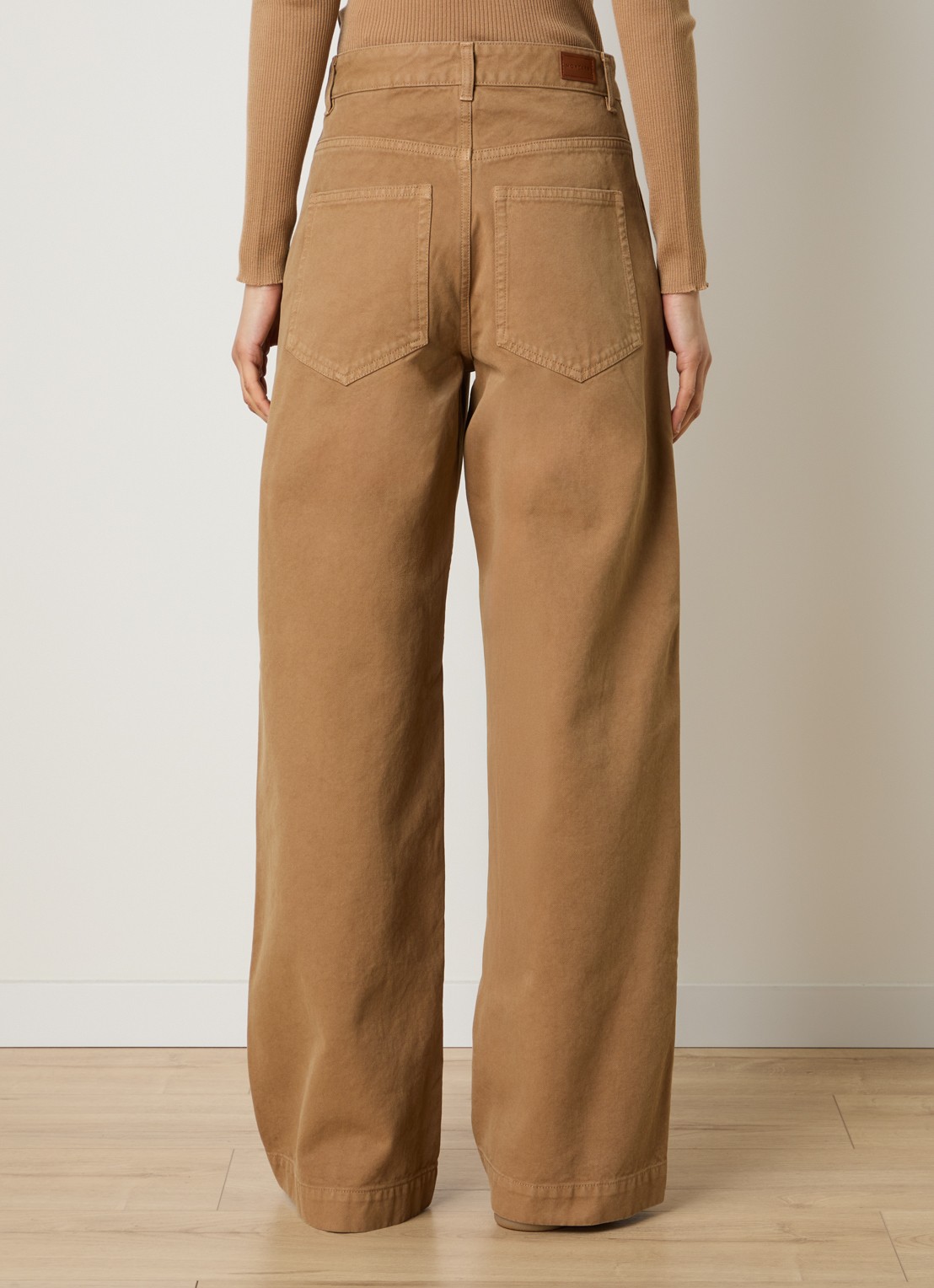 Moncler High waist wide fit broek met steekzakken - achterkant 3 bruin