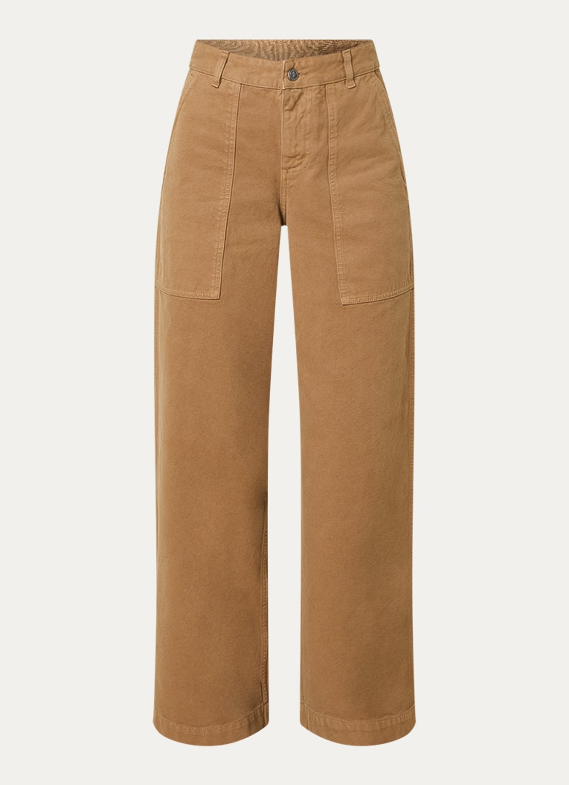 Moncler High waist wide fit broek met steekzakken - voorkant bruin