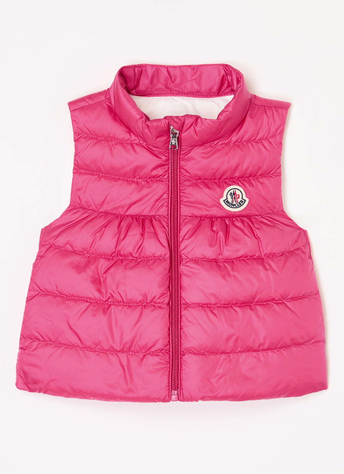 Moncler Hiva gewatteerde bodywarmer met logo - voorkant 2 fuchsia