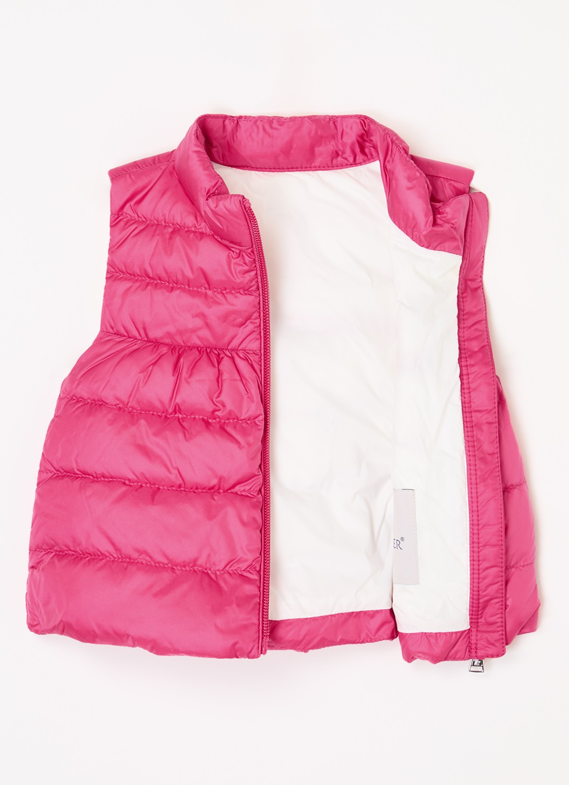 Moncler Hiva gewatteerde bodywarmer met logo - voorkant 3 fuchsia