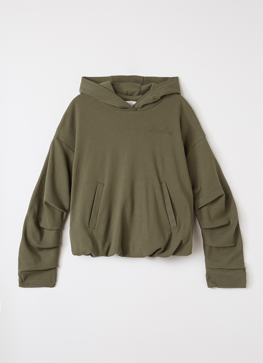 Moncler Hoodie met capuchon - voorkant bronsgroen